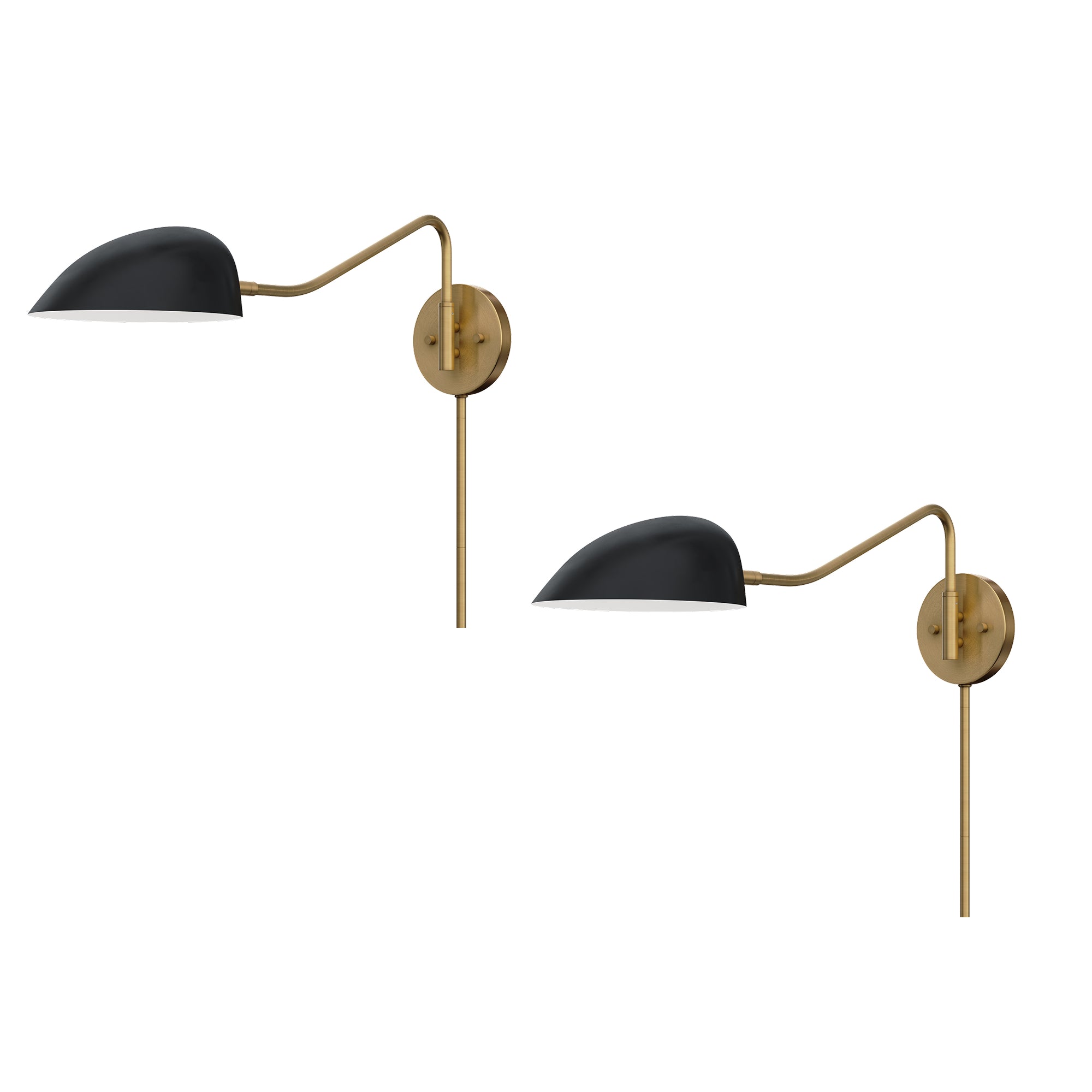 Mid Century Metal Plug-In Swing Arm Wall Sconce (Set of 2) - Nathan James