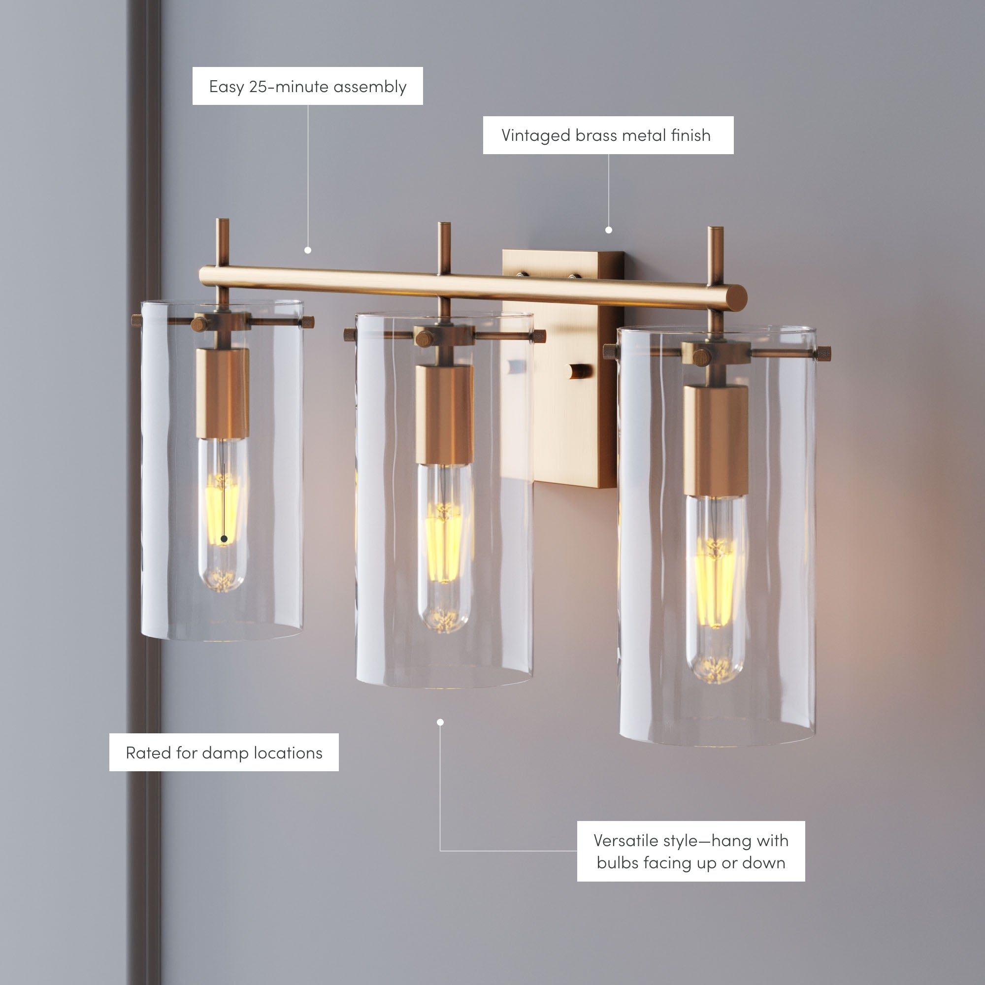 Upward facing online vanity lights