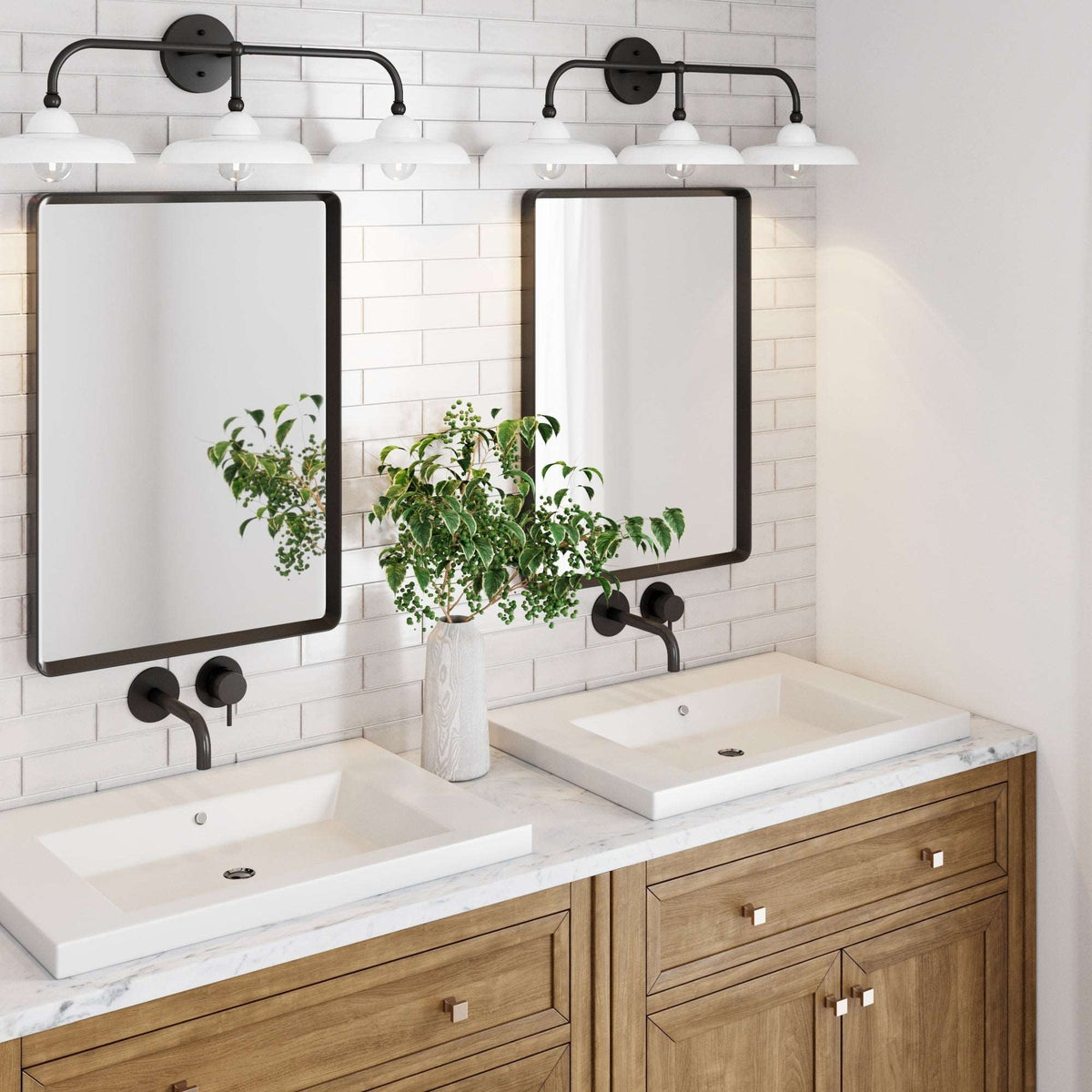 Mable Farmhouse Black Metal Bathroom Vanity Fixture | Nathan James