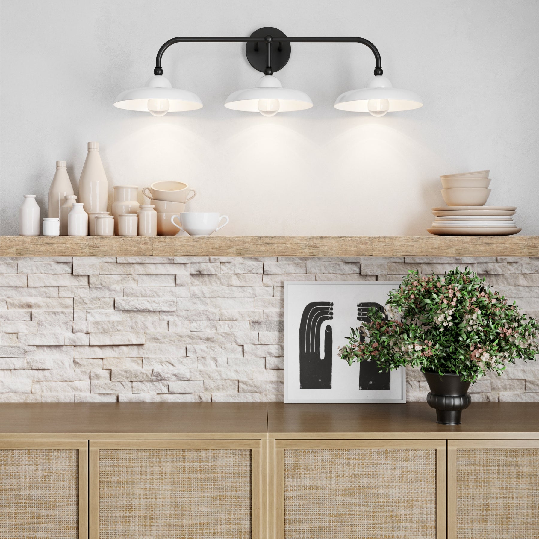 Mable Farmhouse Black Metal Bathroom Vanity Fixture Nathan James