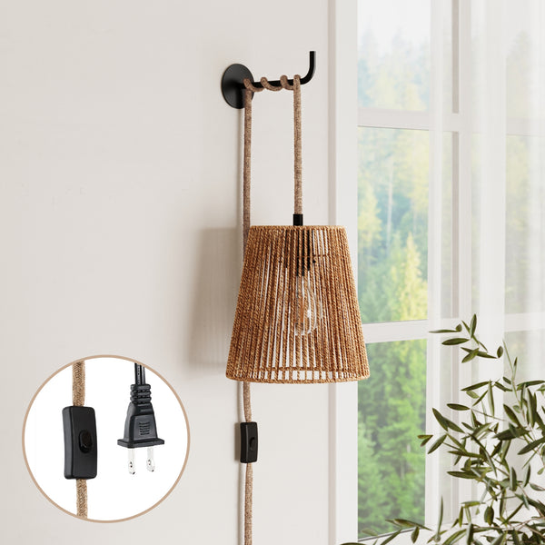 Gatsby Double Wall Lamp with Cord Cover & 2 Outlets - Startex