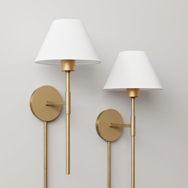 Plug-in Cotton Shade Wall Lights