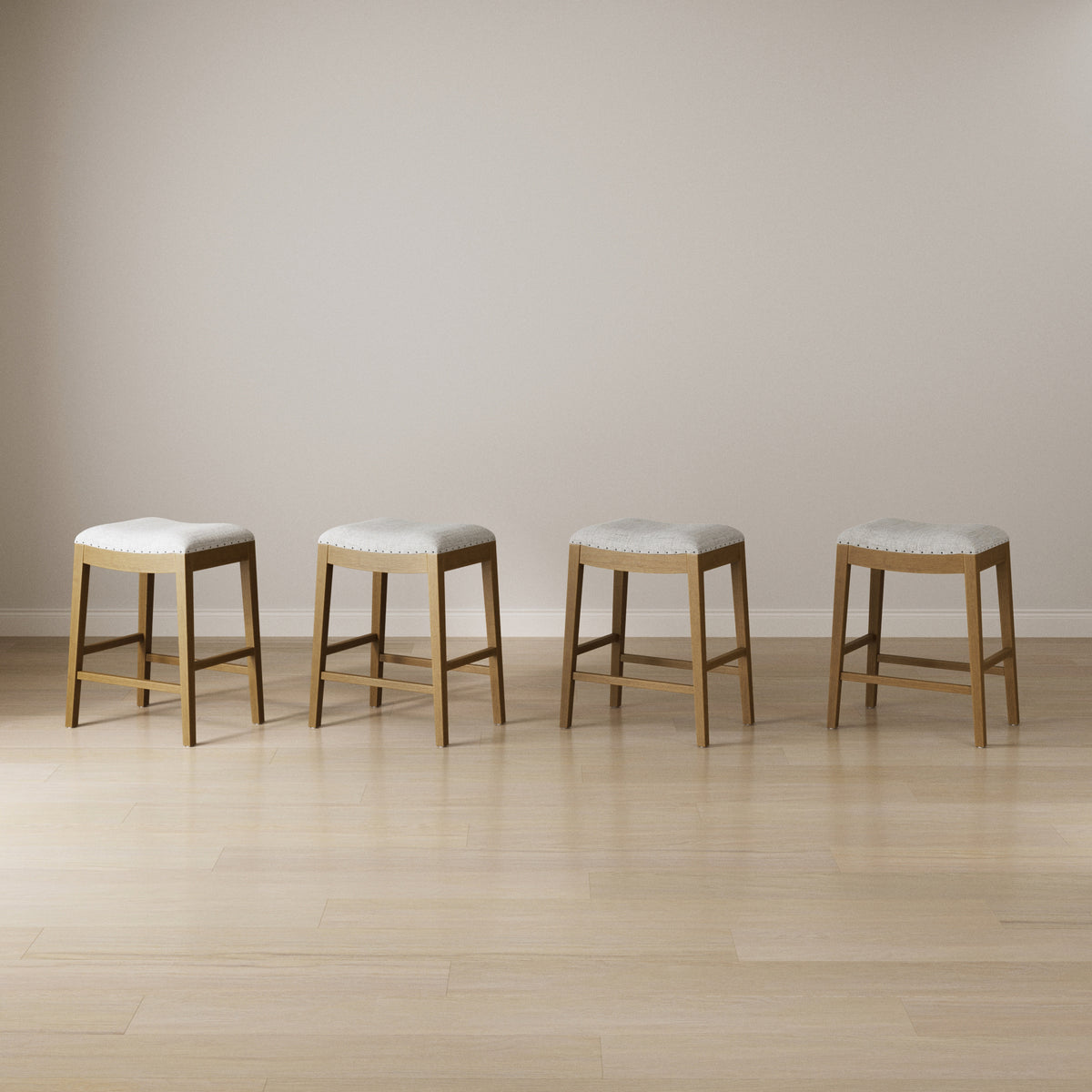 Modern Wood Backless Counter Stool Gray (Set of 4) - Nathan James