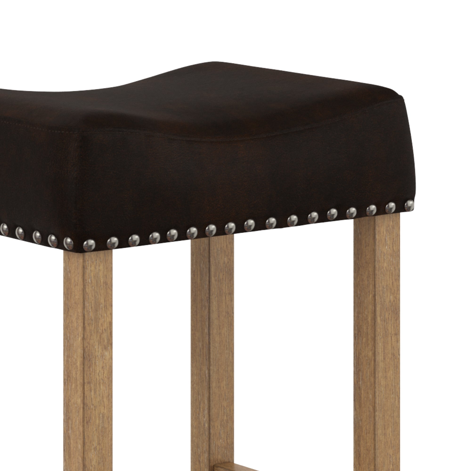 Hylie Upholstered Wood Farmhouse Bar Stool Nathan James