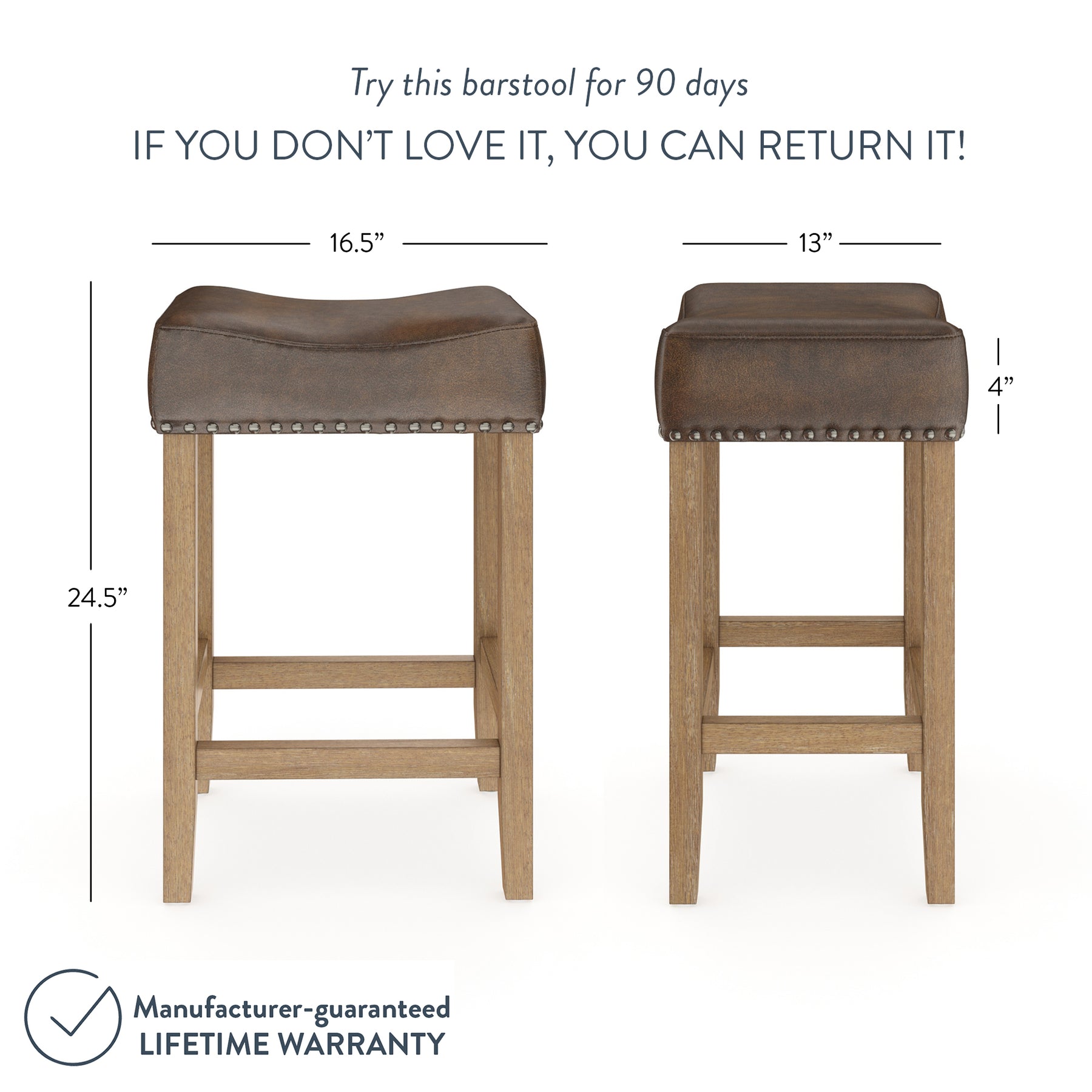 Hylie Upholstered Wood Farmhouse Bar Stool Nathan James