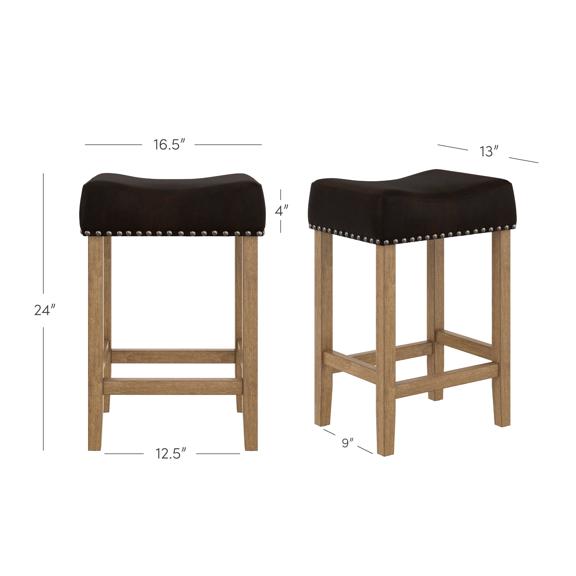 Hylie Upholstered Wood Farmhouse Bar Stool Nathan James