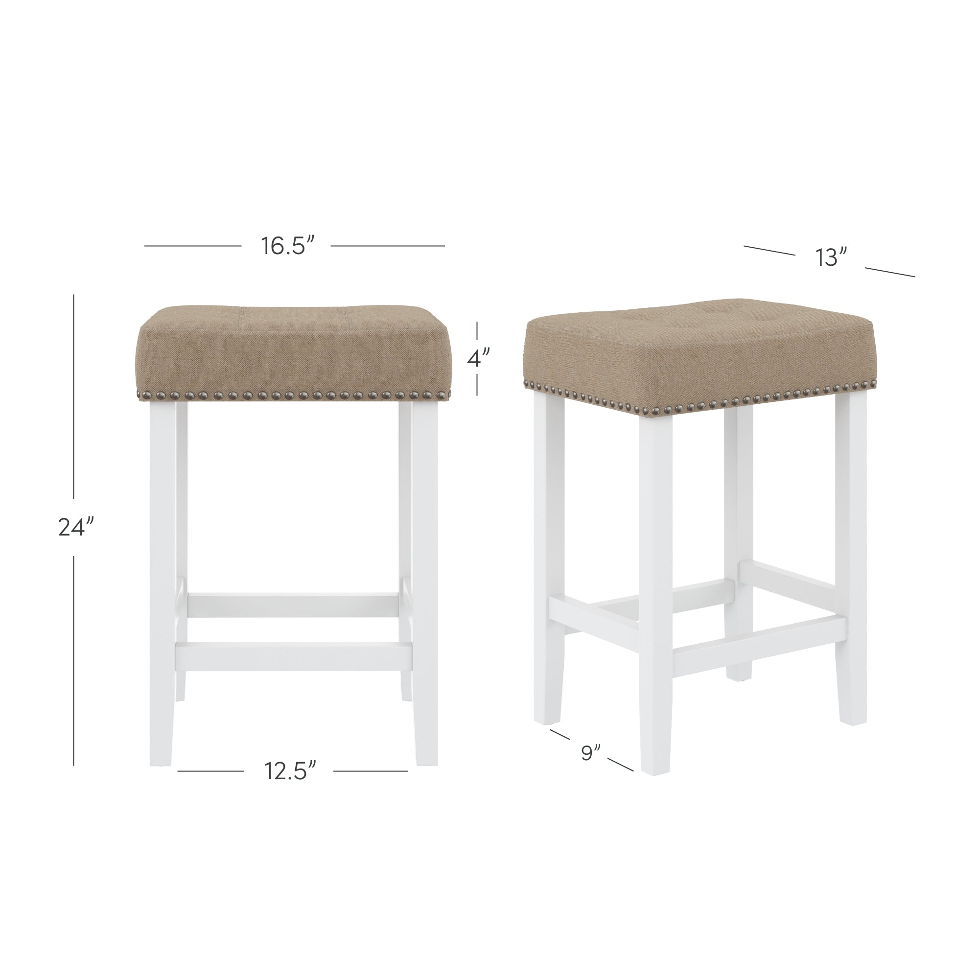 Hylie Upholstered Wood Farmhouse Bar Stool Nathan James