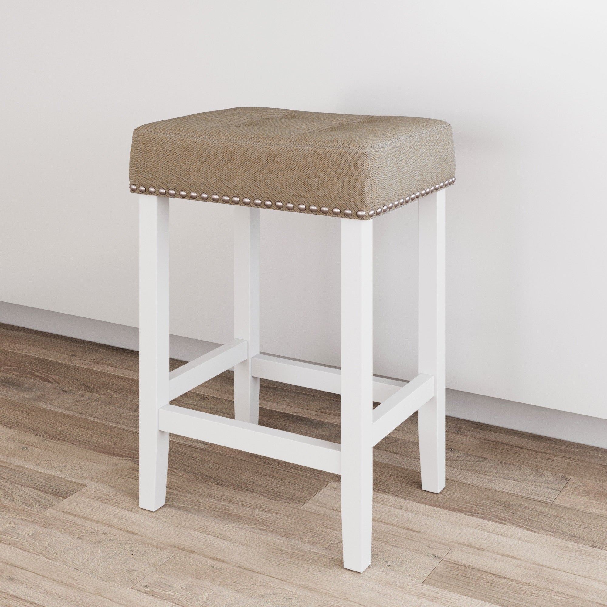 Hylie Upholstered Wood Farmhouse Bar Stool | Nathan James