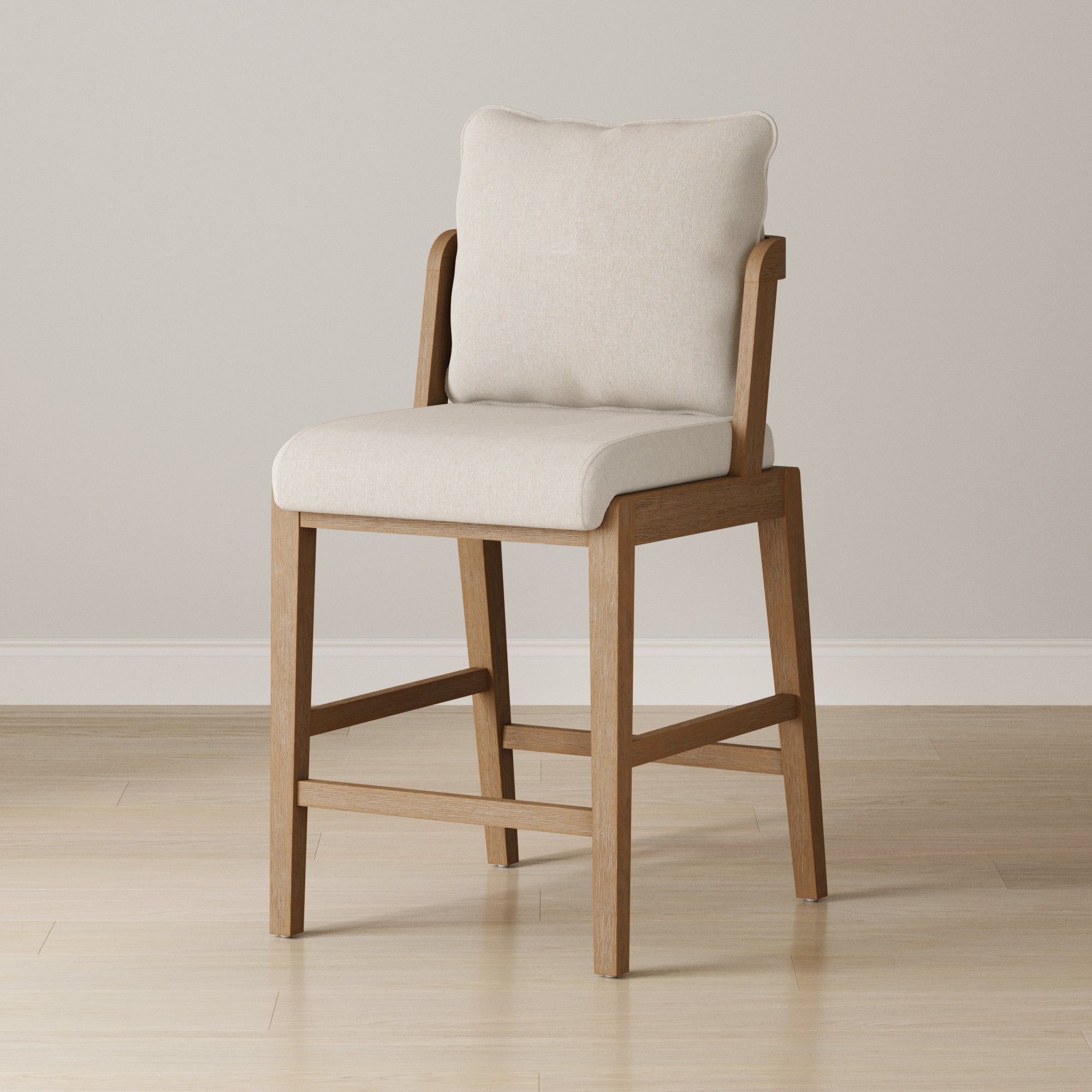 Scandinavian 2-Pack Bar Stool with Back Light Brown - Nathan James