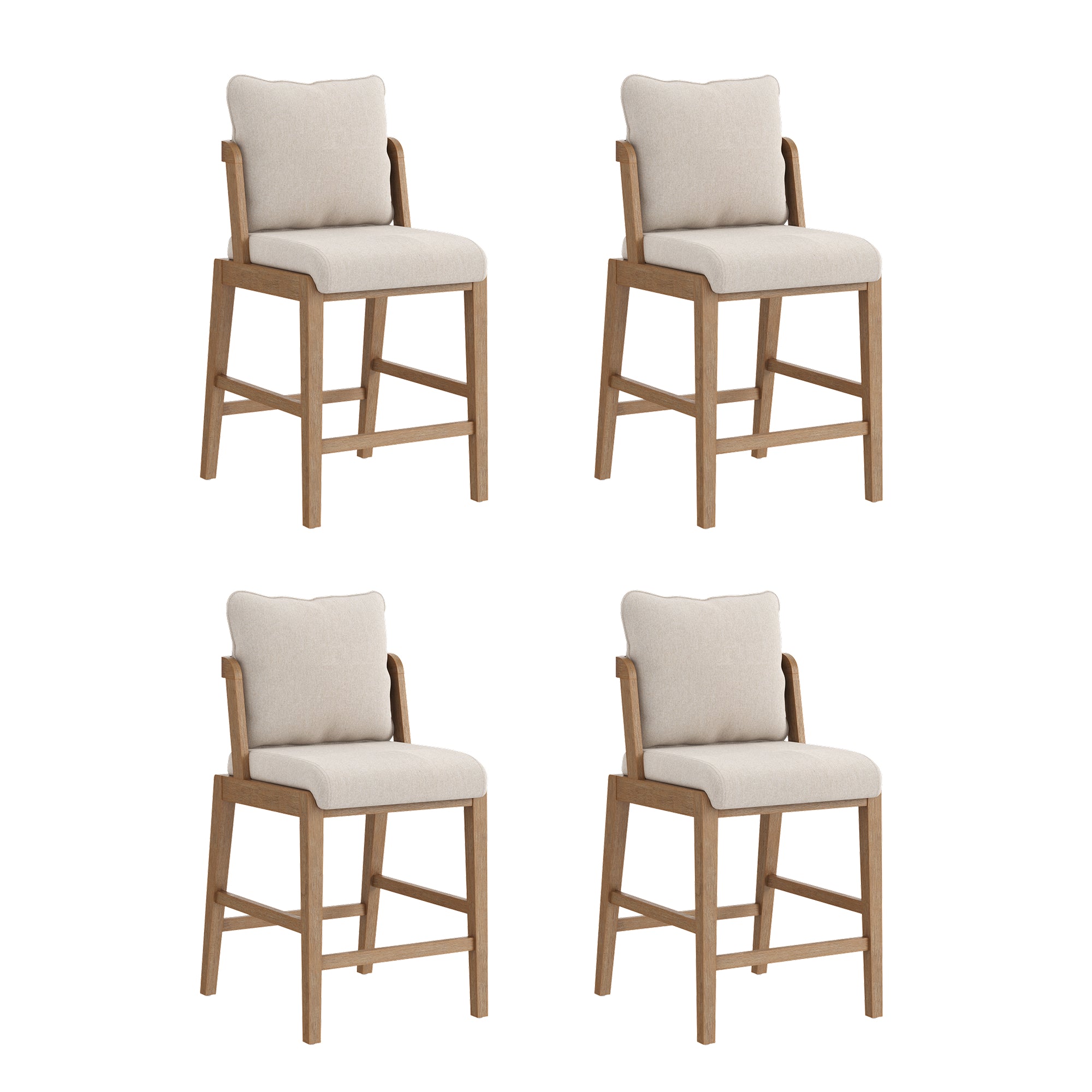 Chuck Scandinavian 4-Pack Bar Stool with Back | Nathan James