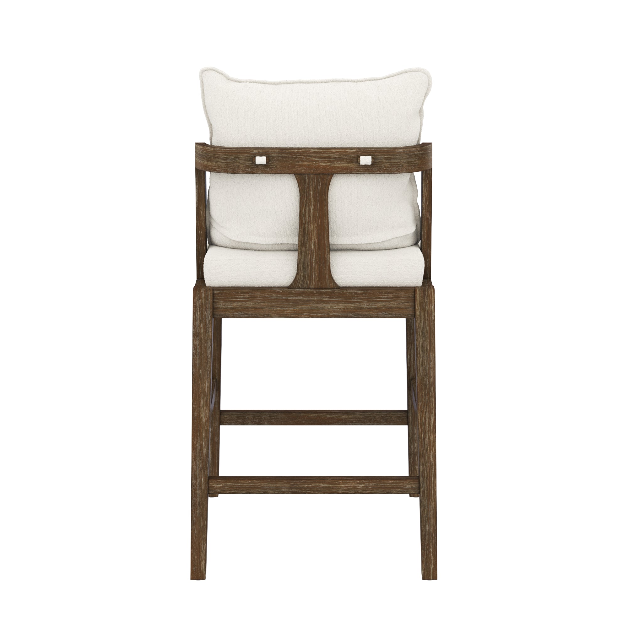 Scandinavian Boucle Counter Stool with Back Cream (Set of 4) - Nathan James