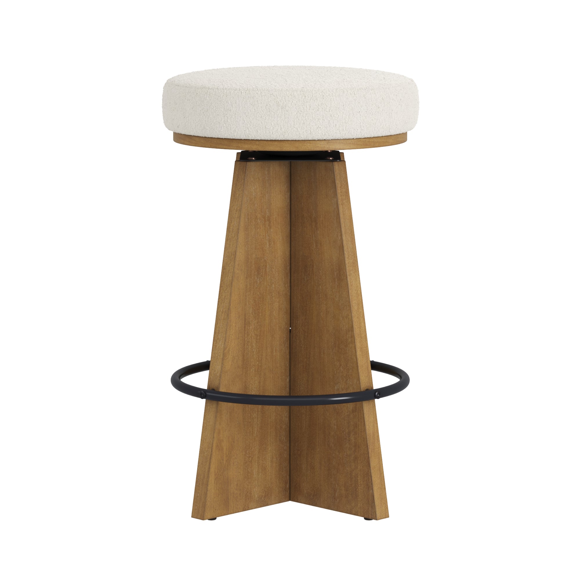 Preston Bar Stool Boucle Set of 4 Swivel | Nathan James
