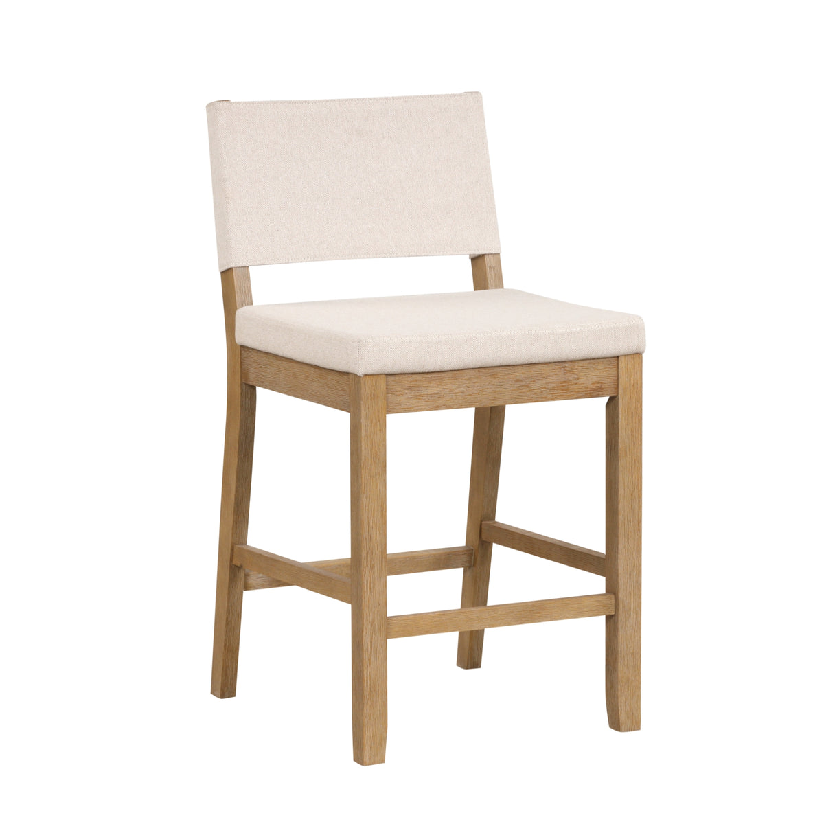 Linus Wood & Cushioned Counter Bar Stool with Back | Nathan James