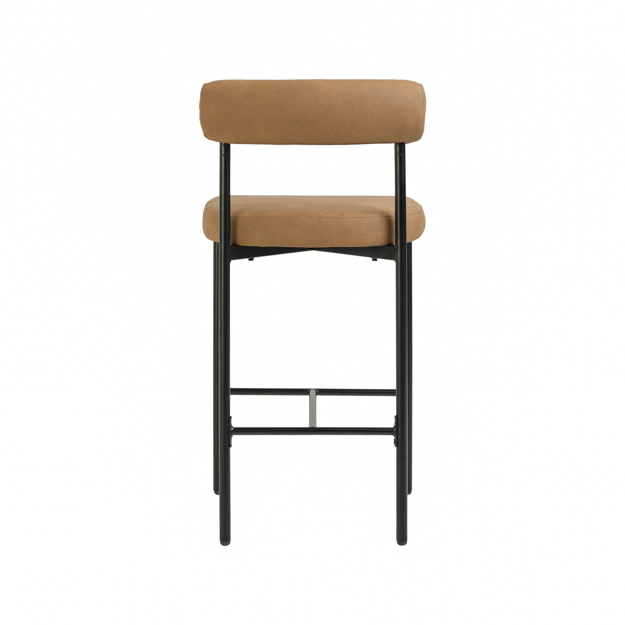Dahlia Set of 2 Kitchen Brown Bar Stools With Back| Nathan James