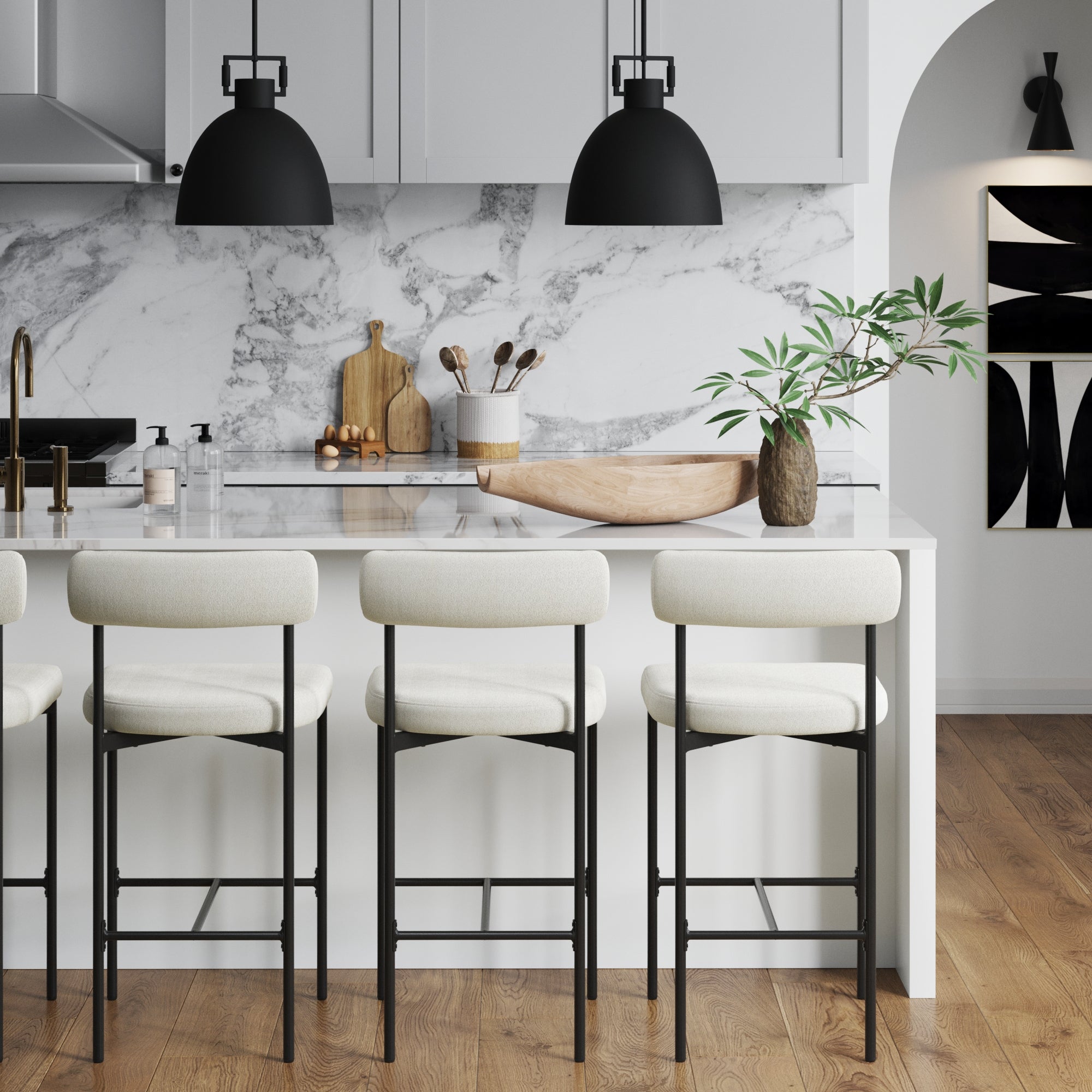 Nathan James Boucle Bar Stool
