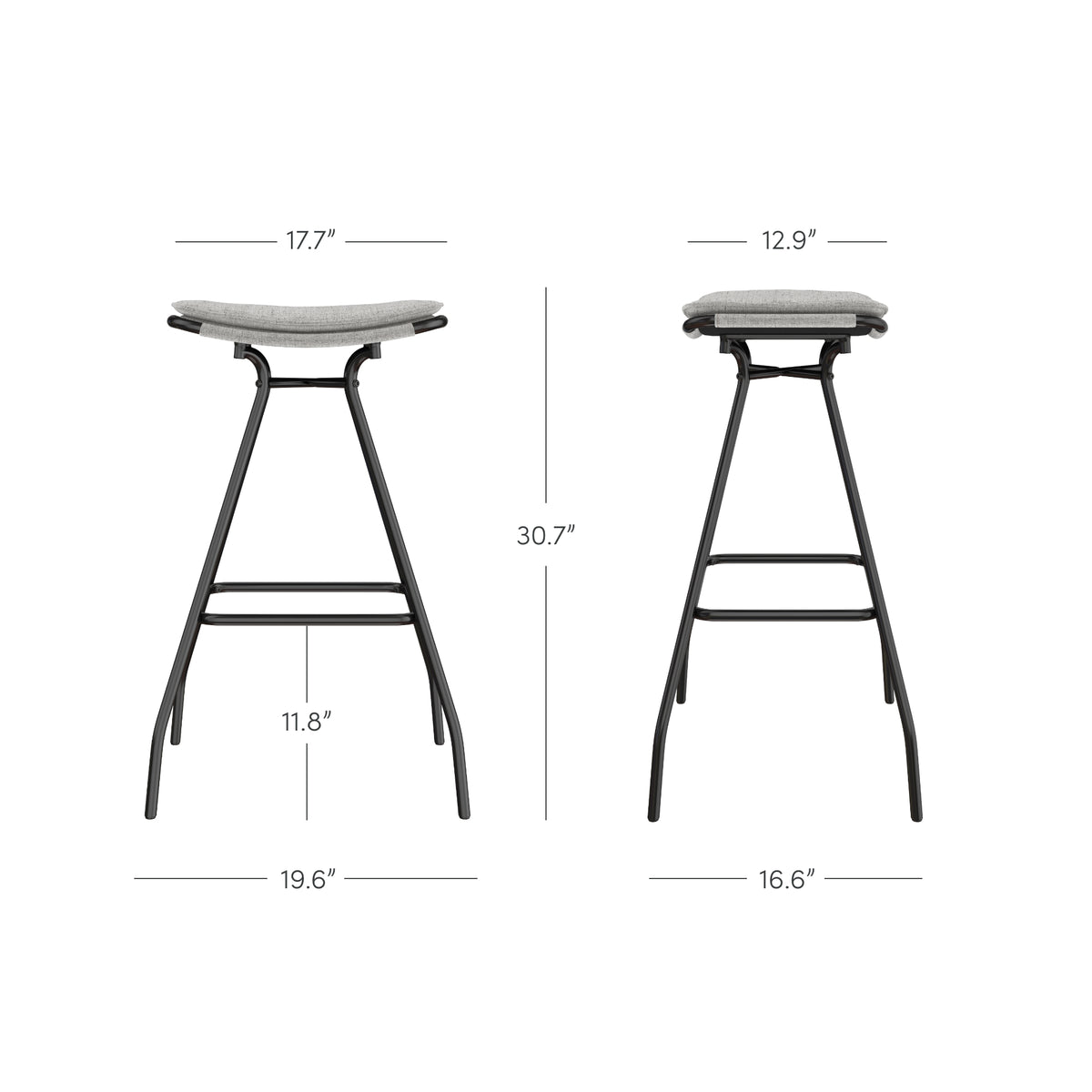 Dominique Backless Kitchen Bar Stool Metal Base Nathan James
