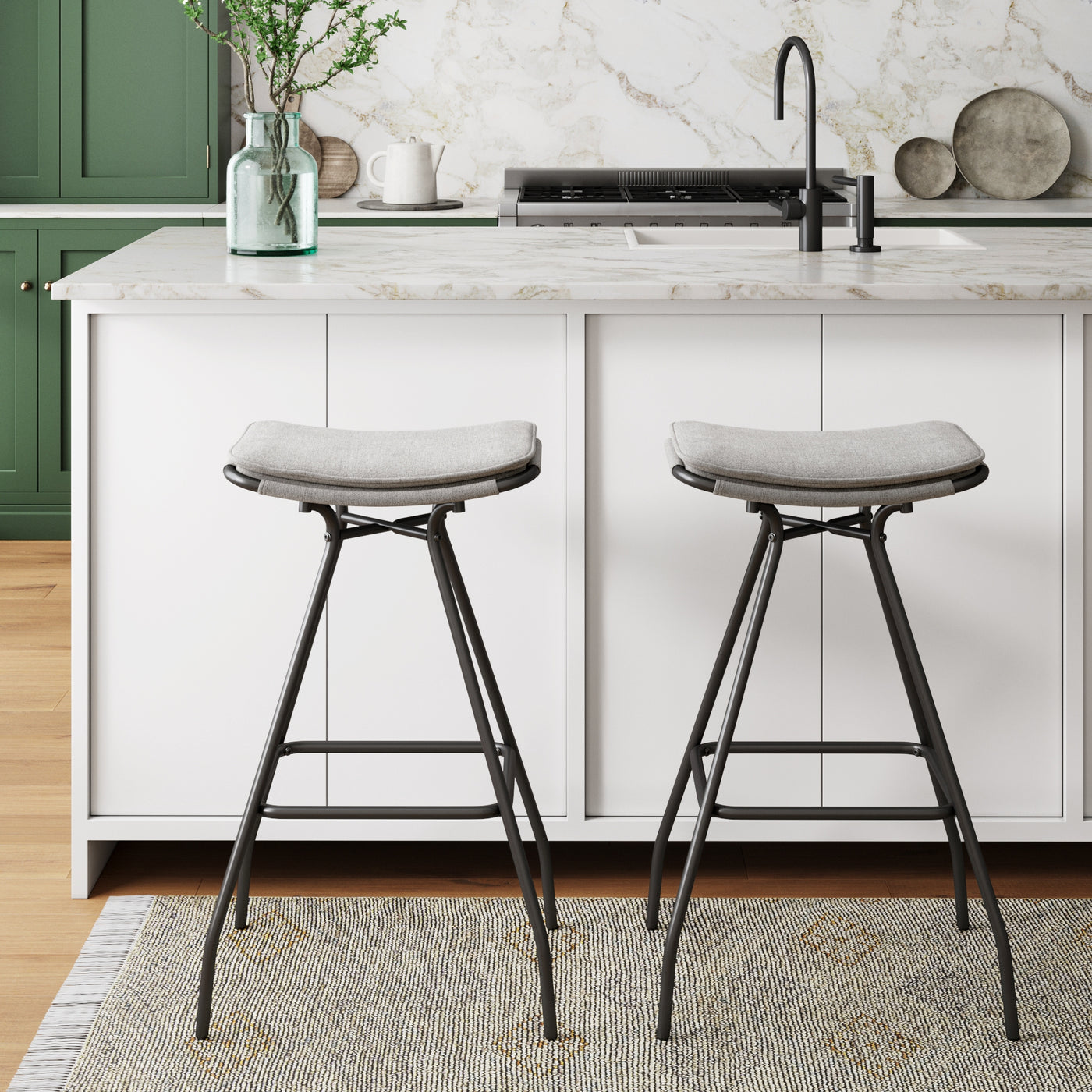 Dominique Backless Kitchen Bar Stool Metal Base Nathan James