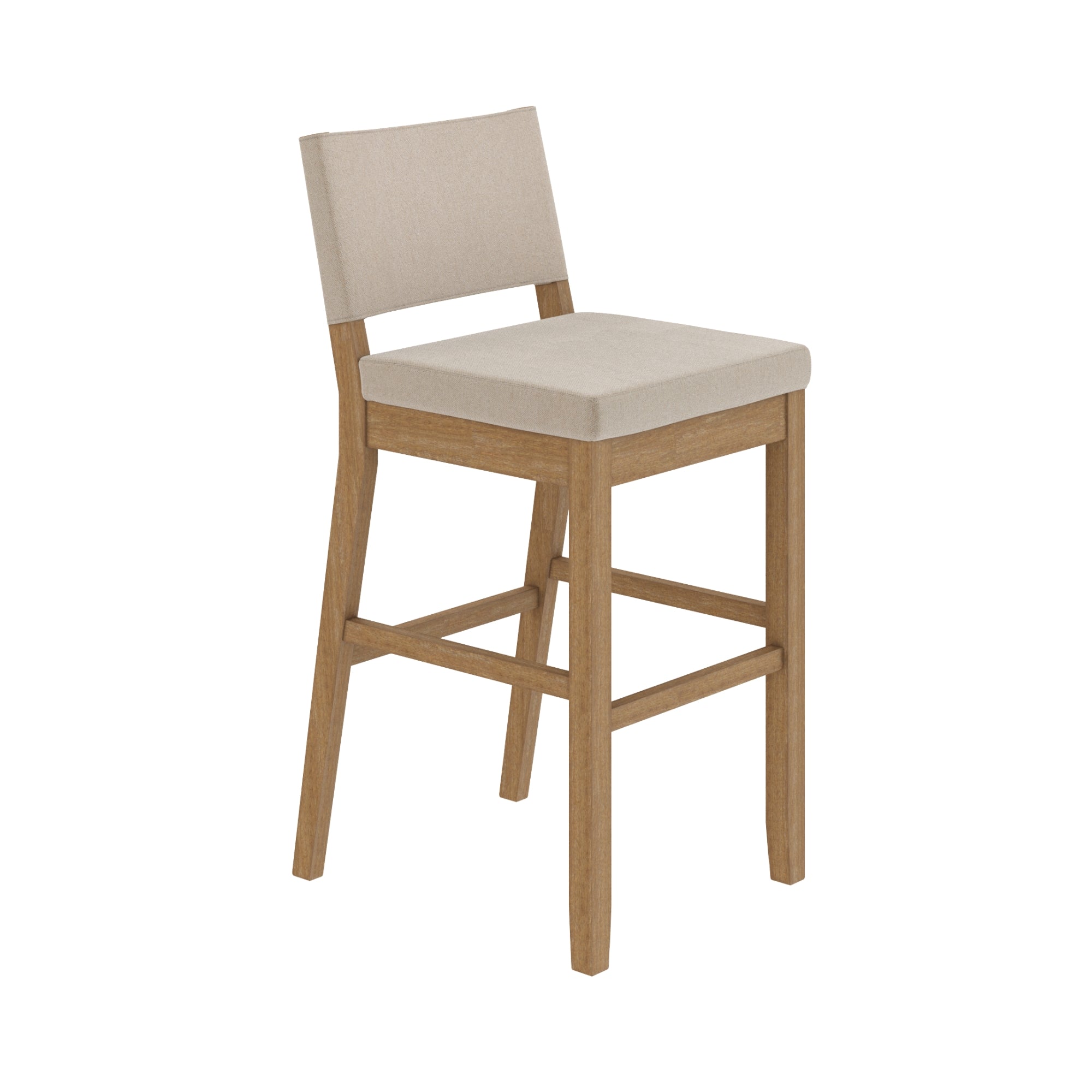 Wood Upholstered Sling Back Bar Stool