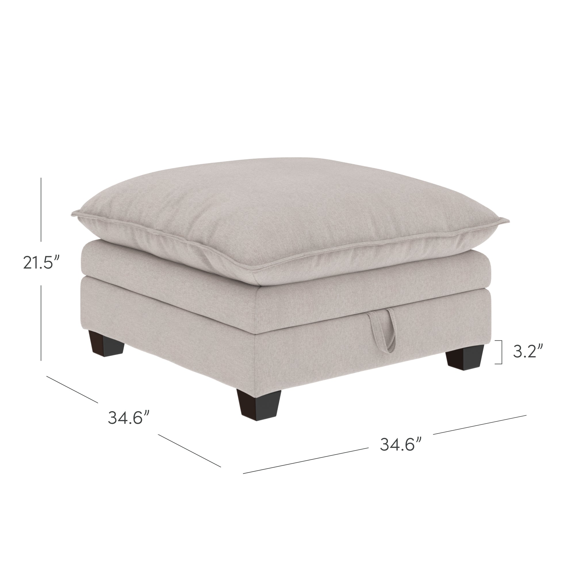 Soft Fabric Hidden Storage Ottoman - Thumbnail 5