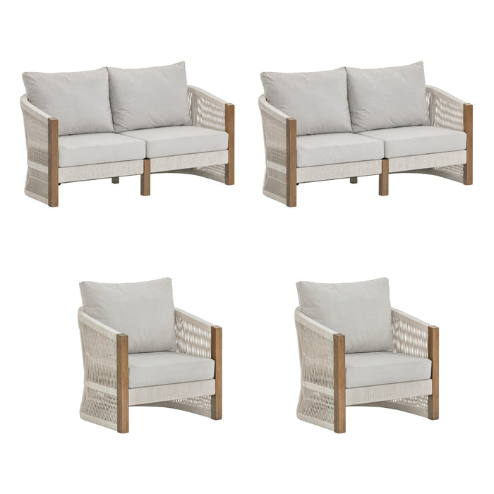 Jagger Outdoor Woven Rope Patio Loveseat and Chair Set | Nathan James