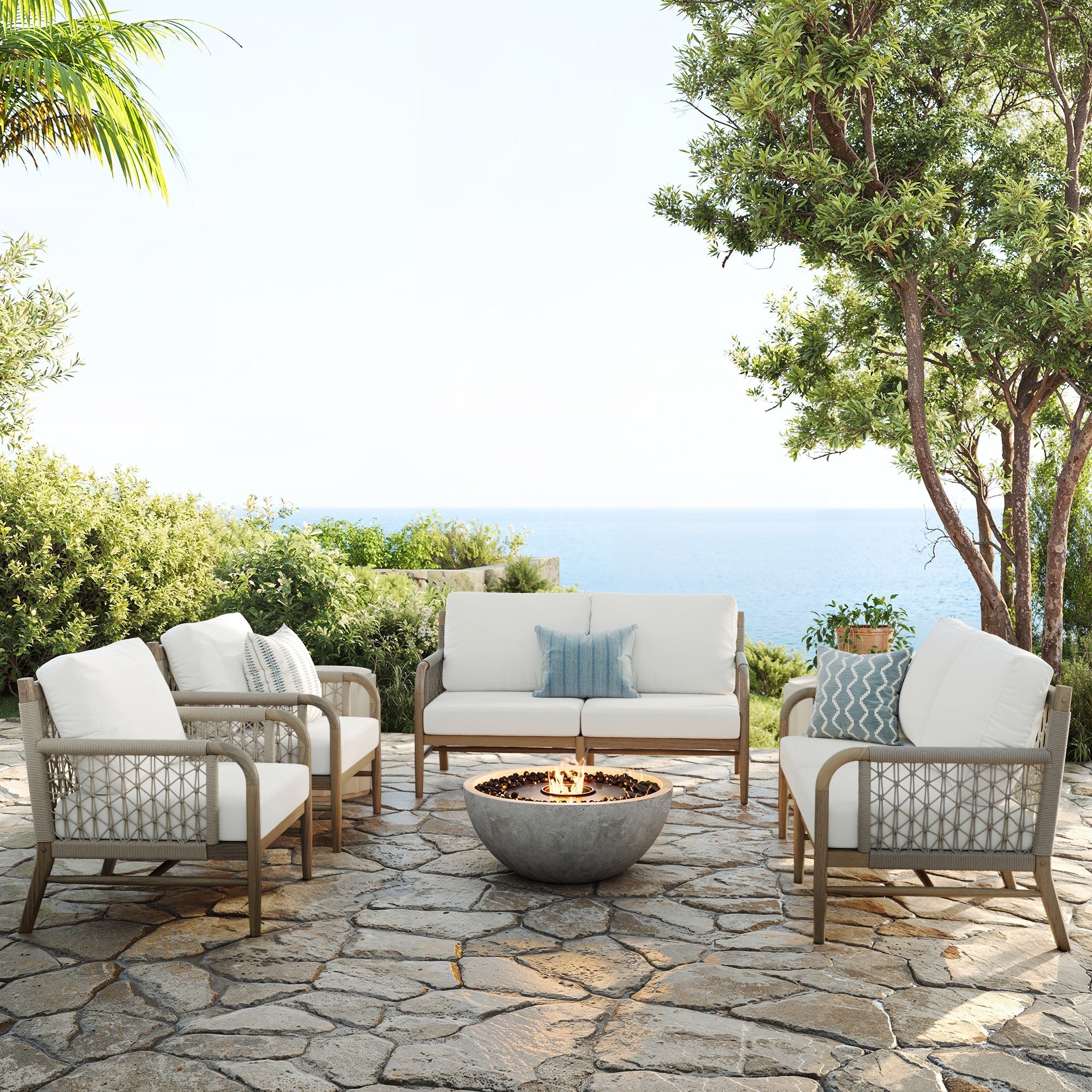Loveseat Four Piece Patio Set Better Homes Gardens Paige 4-Piece