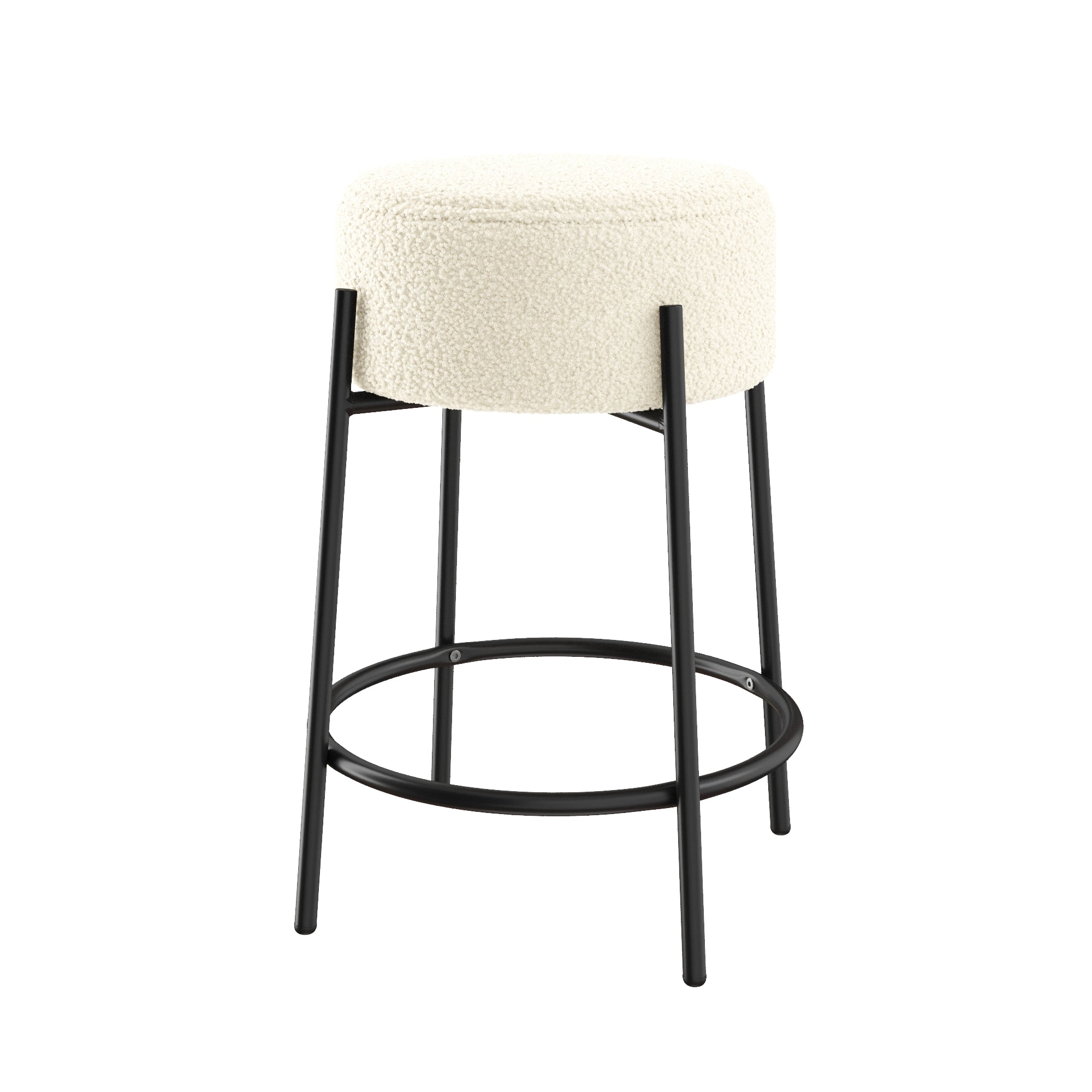 Padded Seat Backless Upholstered Bar Stool