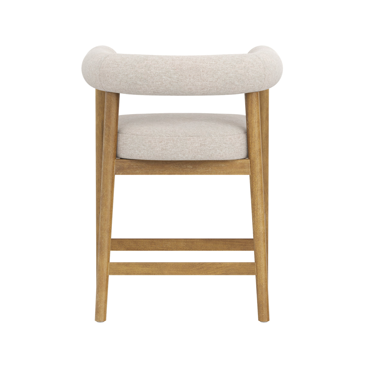 Demi Bar Stool Flax Curved Back Counter Height | Nathan James
