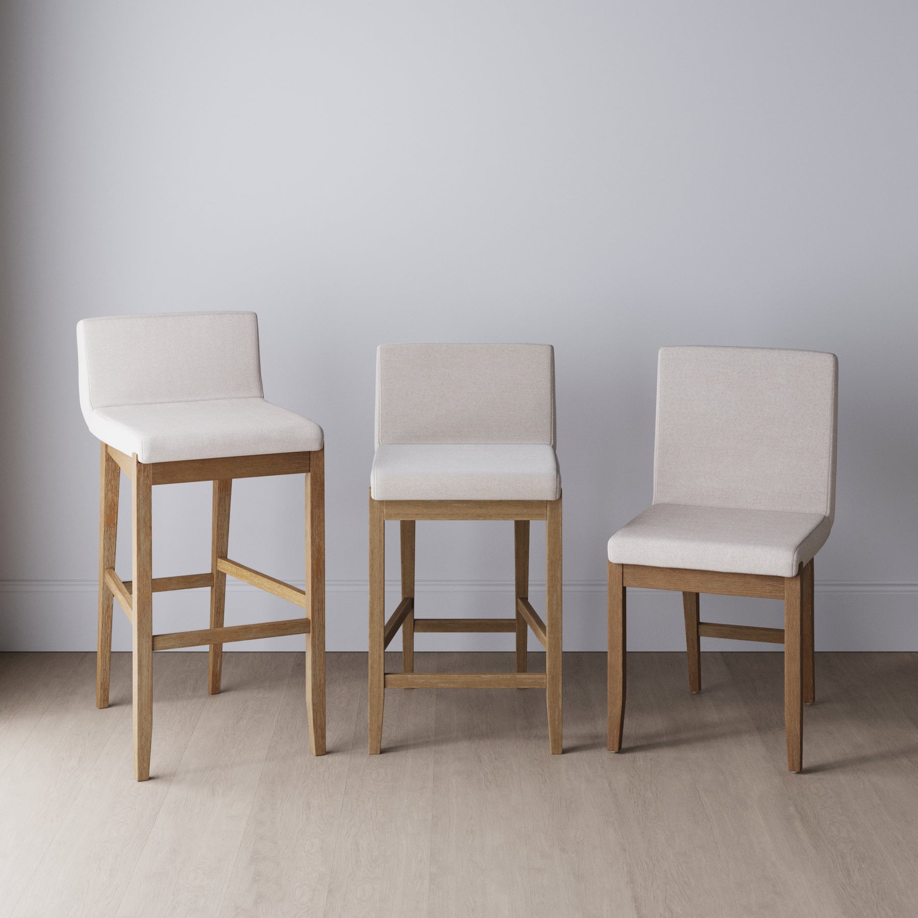 Gracie Modern Upholstered Wooden Dining Chair Flax | Nathan James