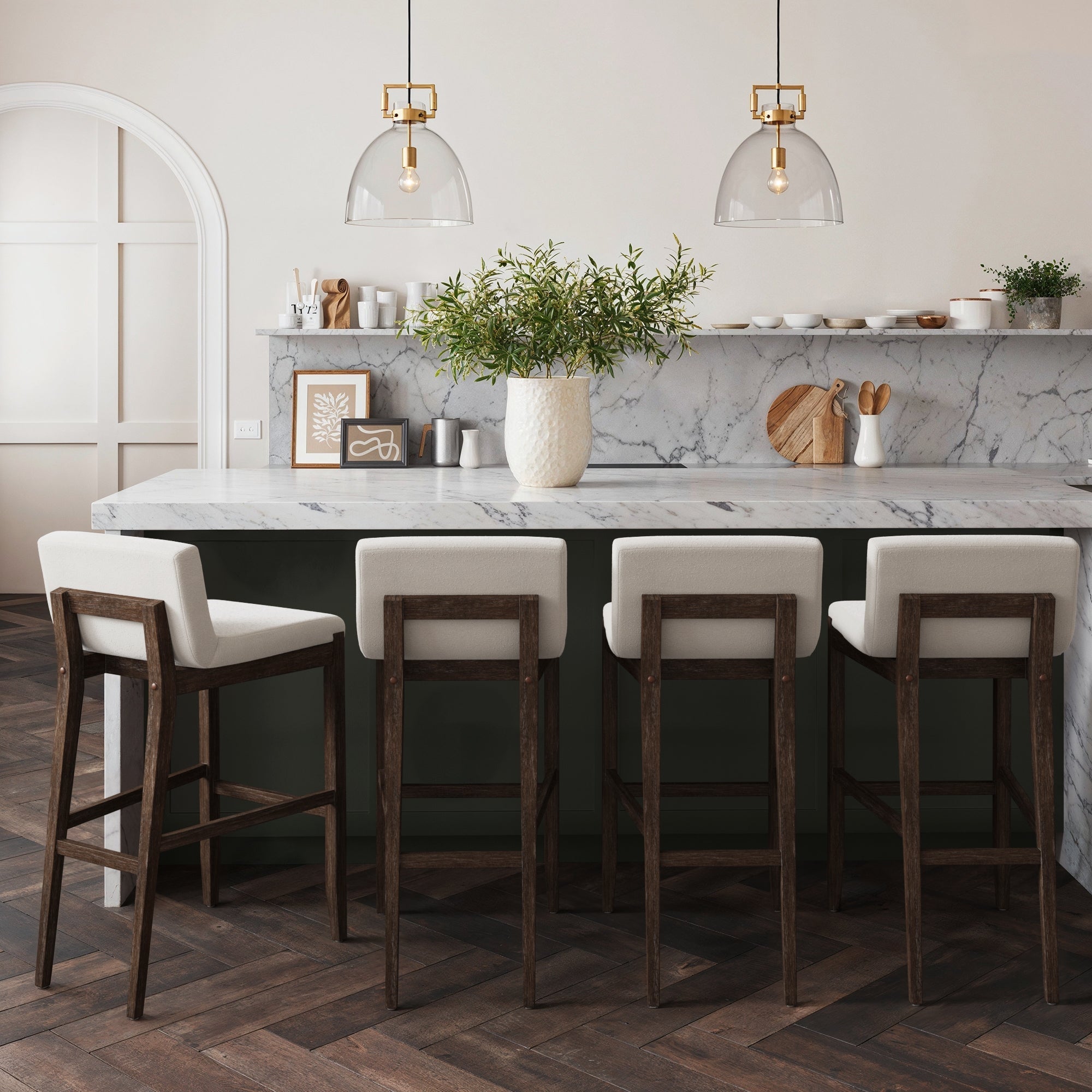 Gracie Scandinavian Bar Height Bar Stool Set of Nathan James