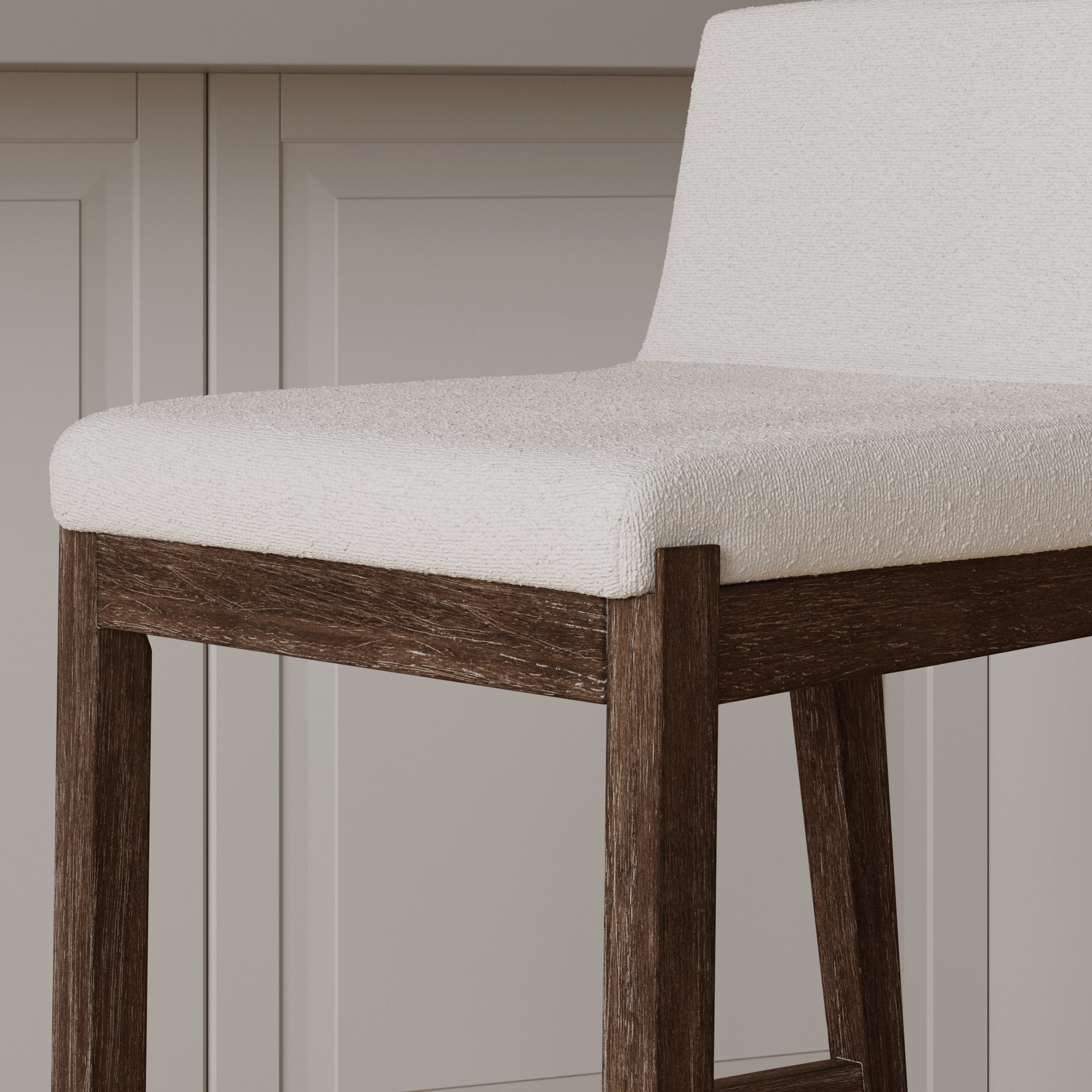 Gracie Bar Stool Exposed Wood Back Dark Brown Set of 2 | Nathan James
