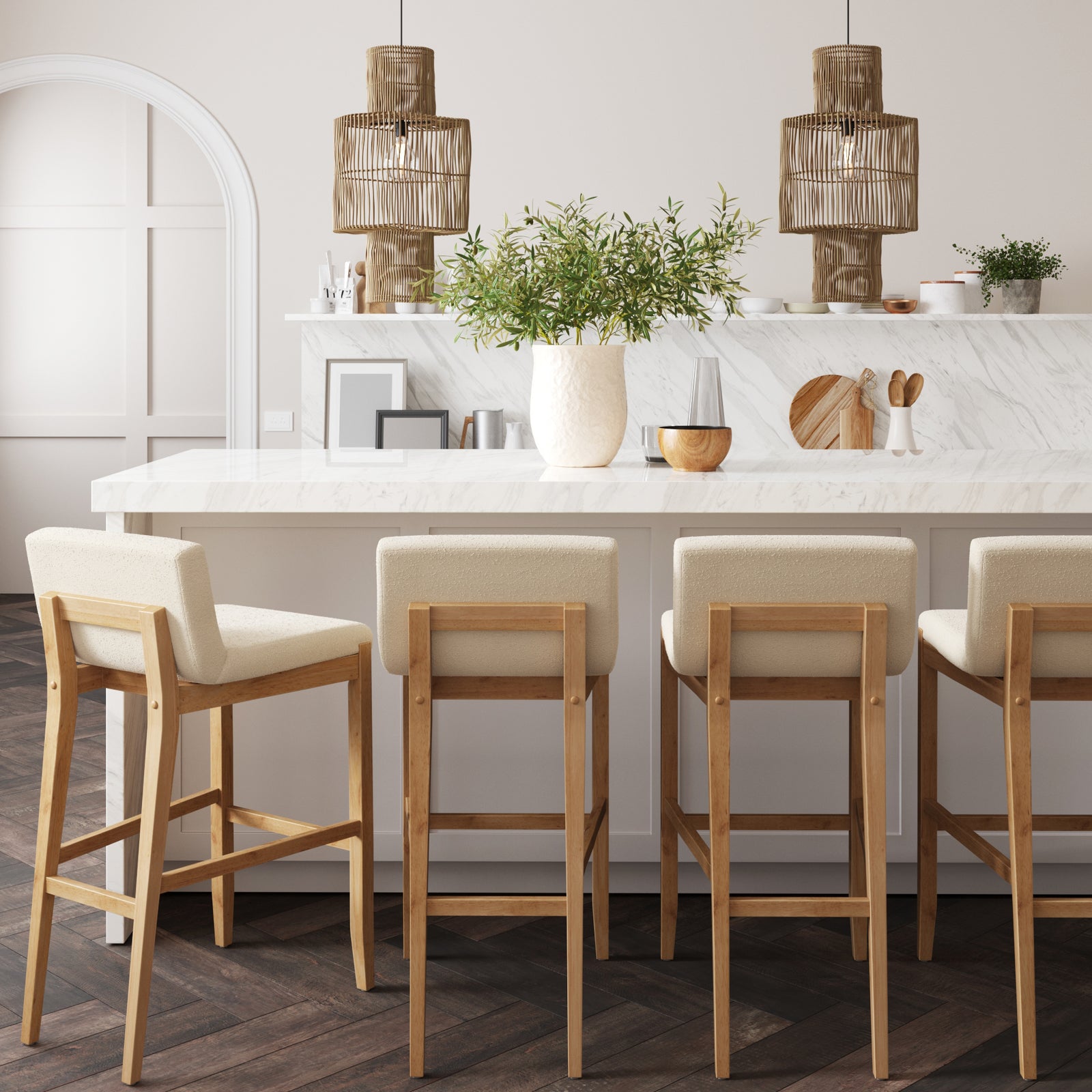 Gracie Bar Height Bar Stool Warm Pine Set of 4 | Nathan James