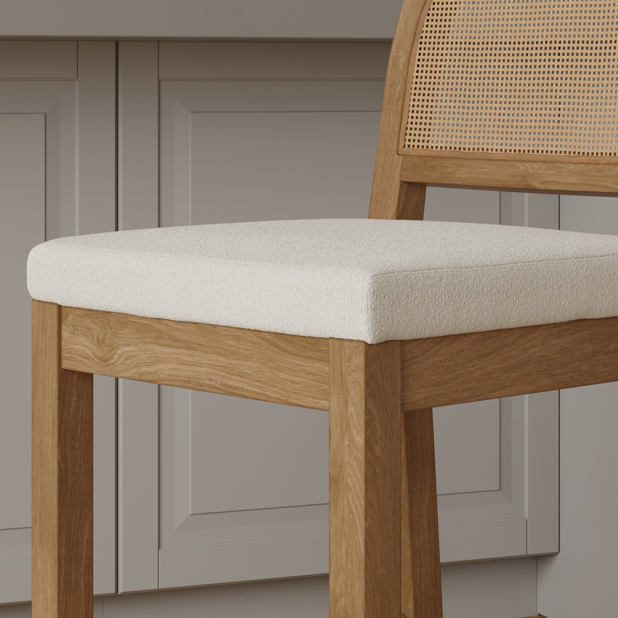 Bailey Light Brown Cream Boucle Bar Stool by Nathan James