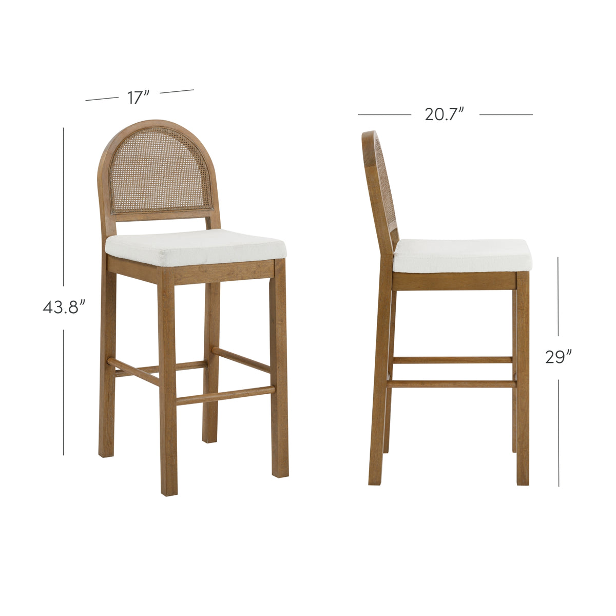 Bailey Bohemian Boucle Rattan Bar Heigh Bar Stool | Nathan James