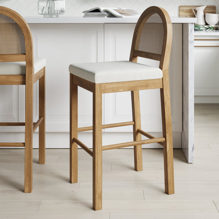 Bailey Bohemian Boucle Rattan Bar Heigh Bar Stool | Nathan James
