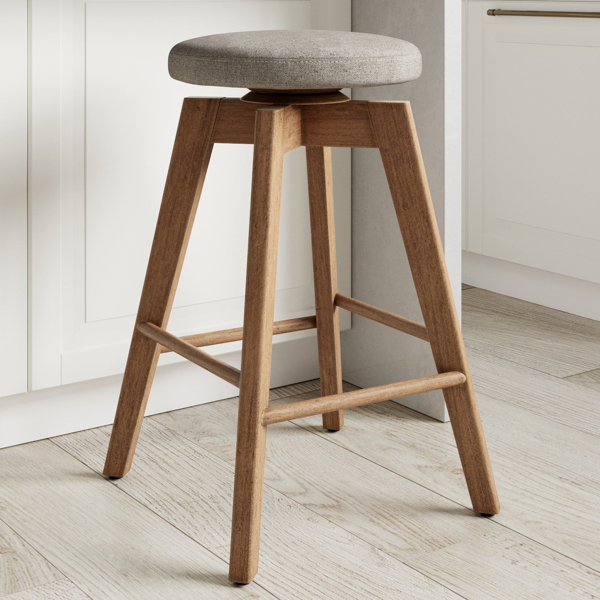 Amalia Backless Antique Coffee Bar Stool 360 Swivel Nathan James