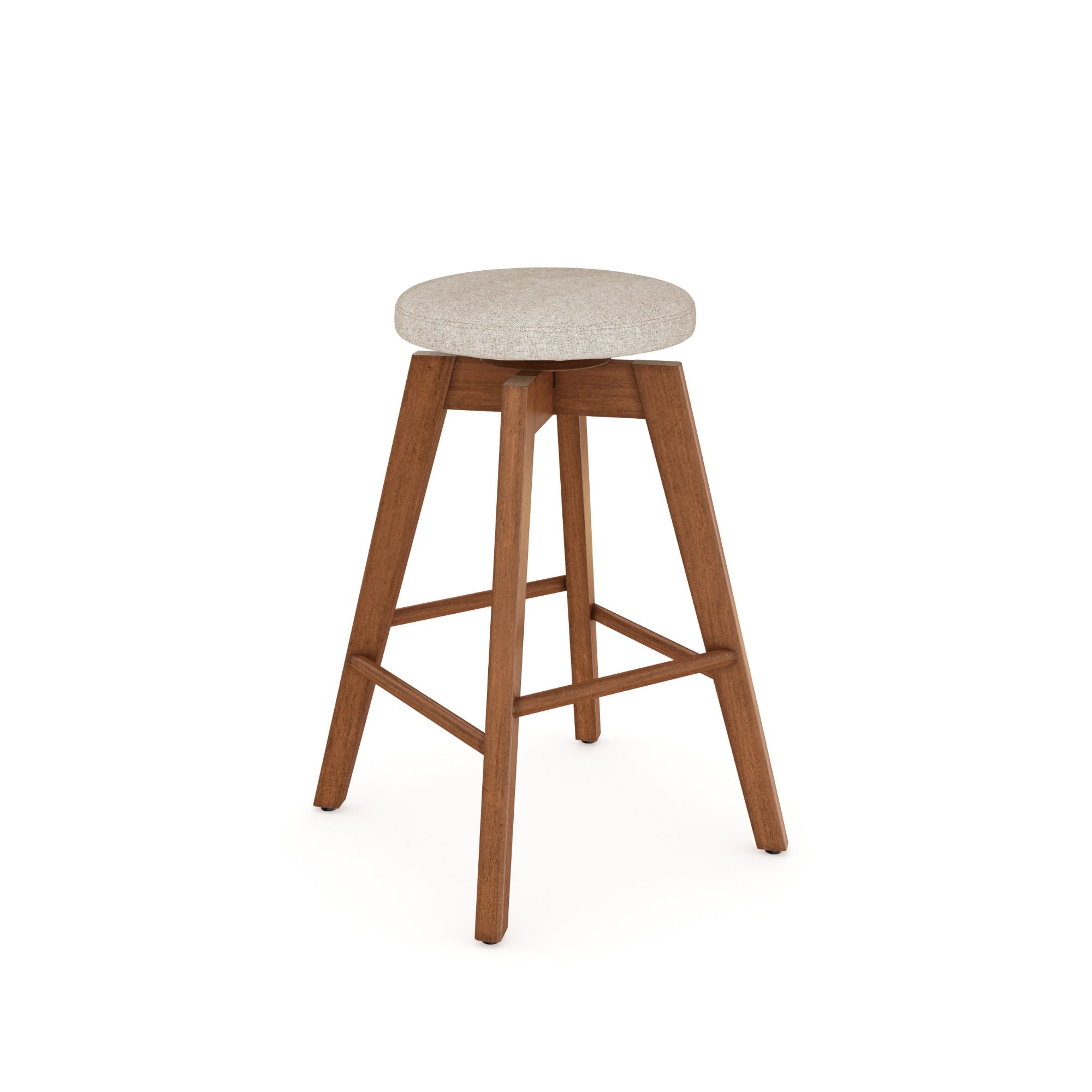 Wood Swivel Cushion Counter Height Bar Stool Brown