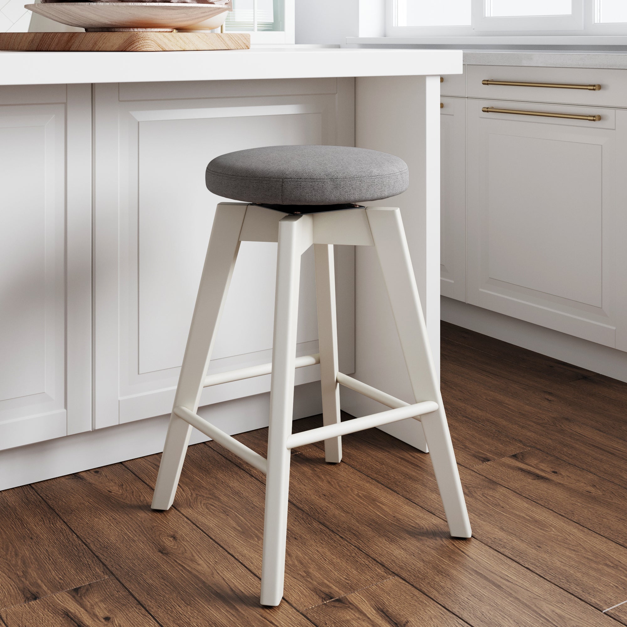 White wood best sale swivel bar stools