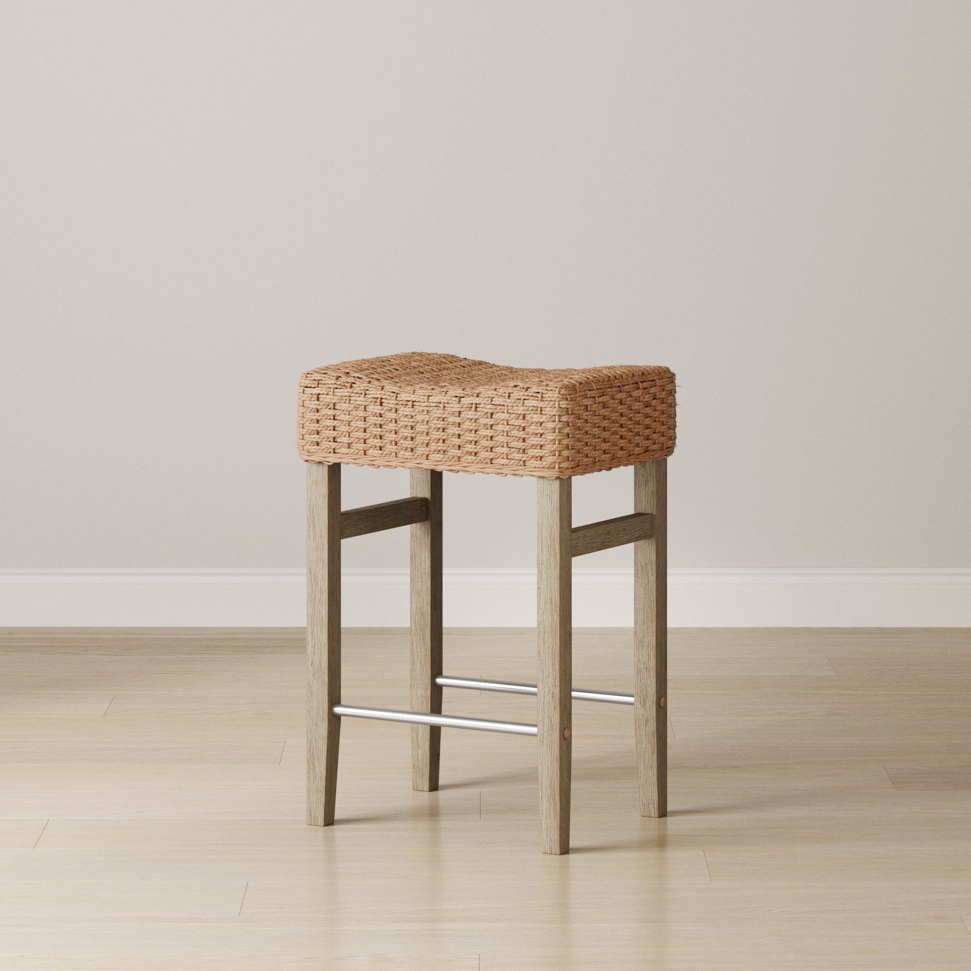 Woven Seagrass Counter Height Bar Stool Brown