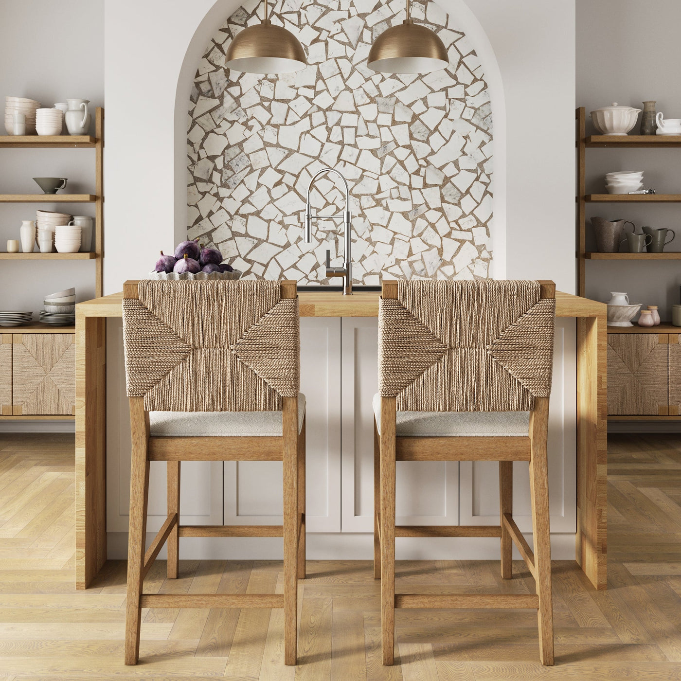 Beacon Bohemian Counter Height Bar Stool with Back | Nathan James