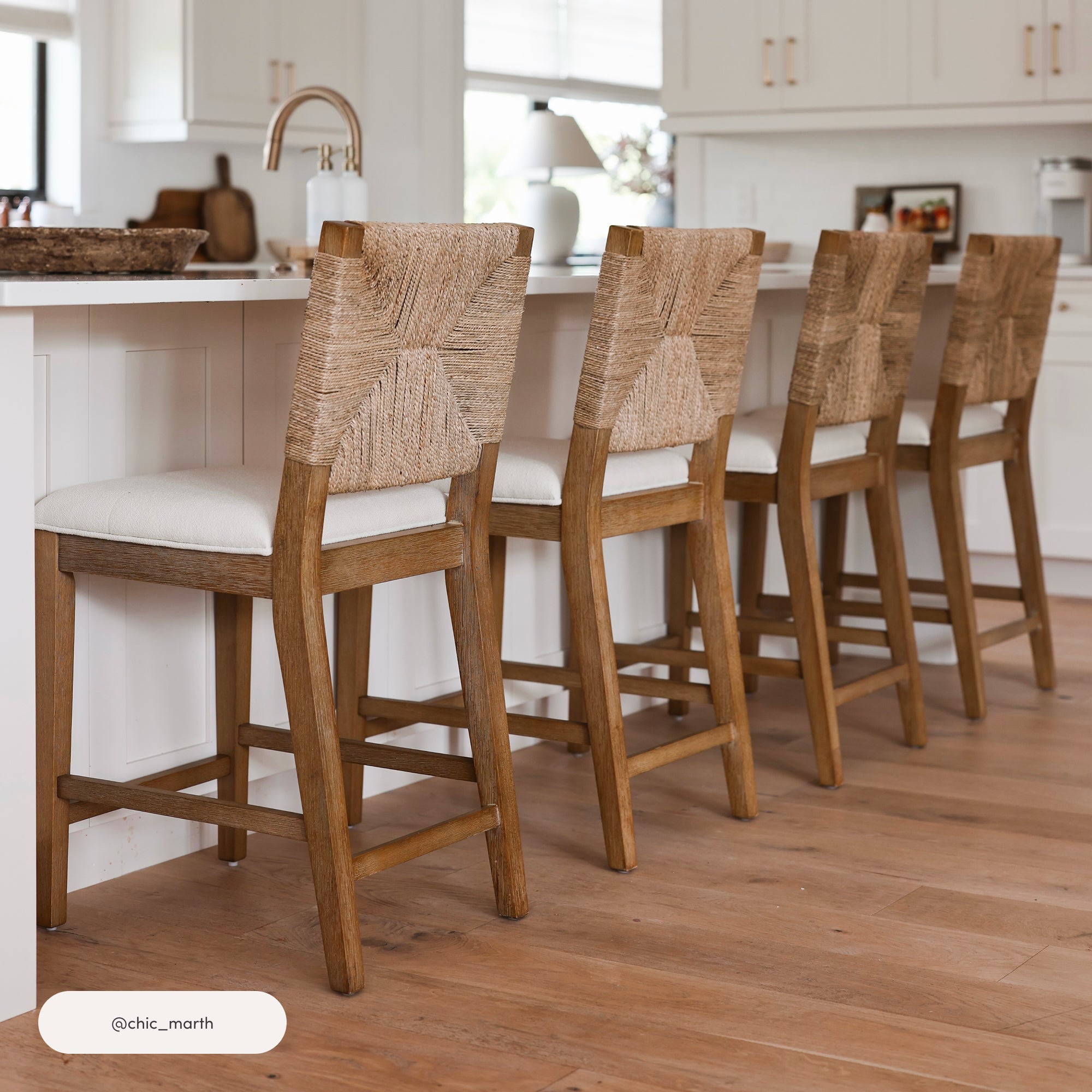 Beacon Bar Stool Seagrass Light Brown Set of 4 | Nathan James