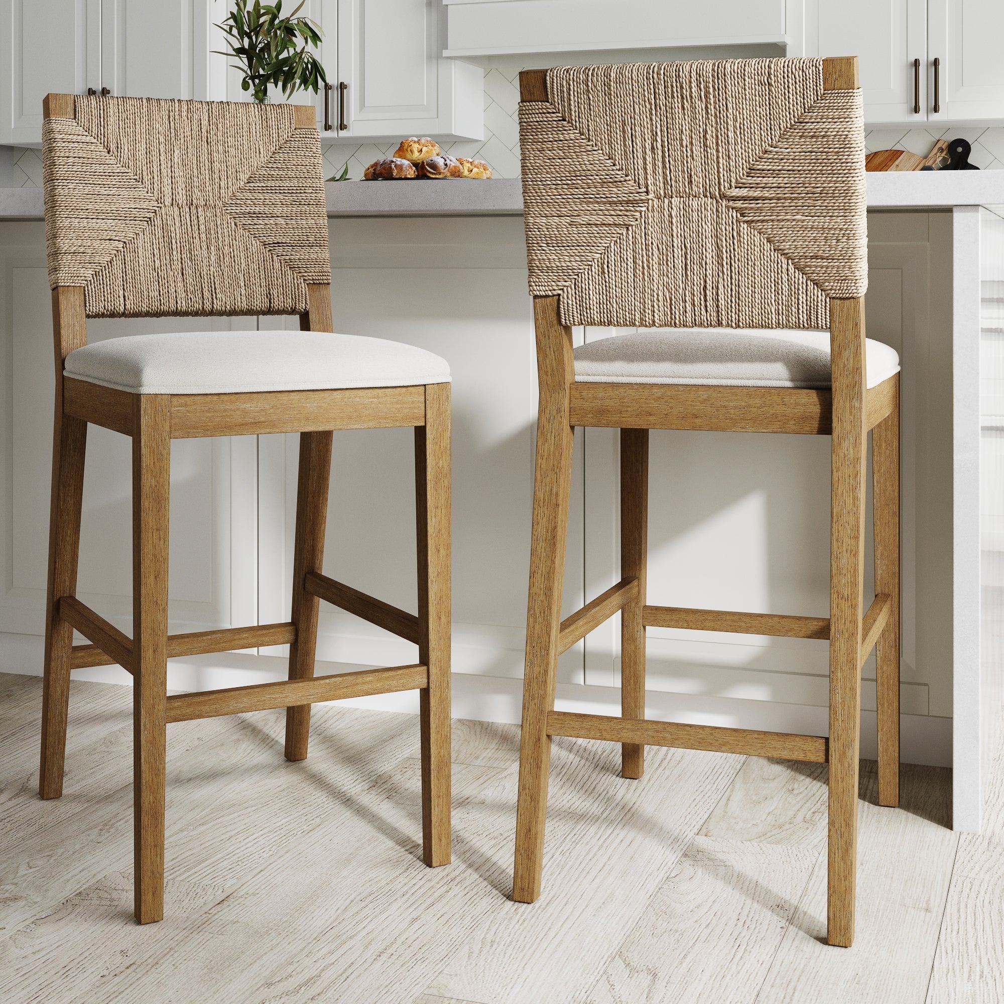 Upholstered Counter Height Bar Counter Stools With Arms And Swivel