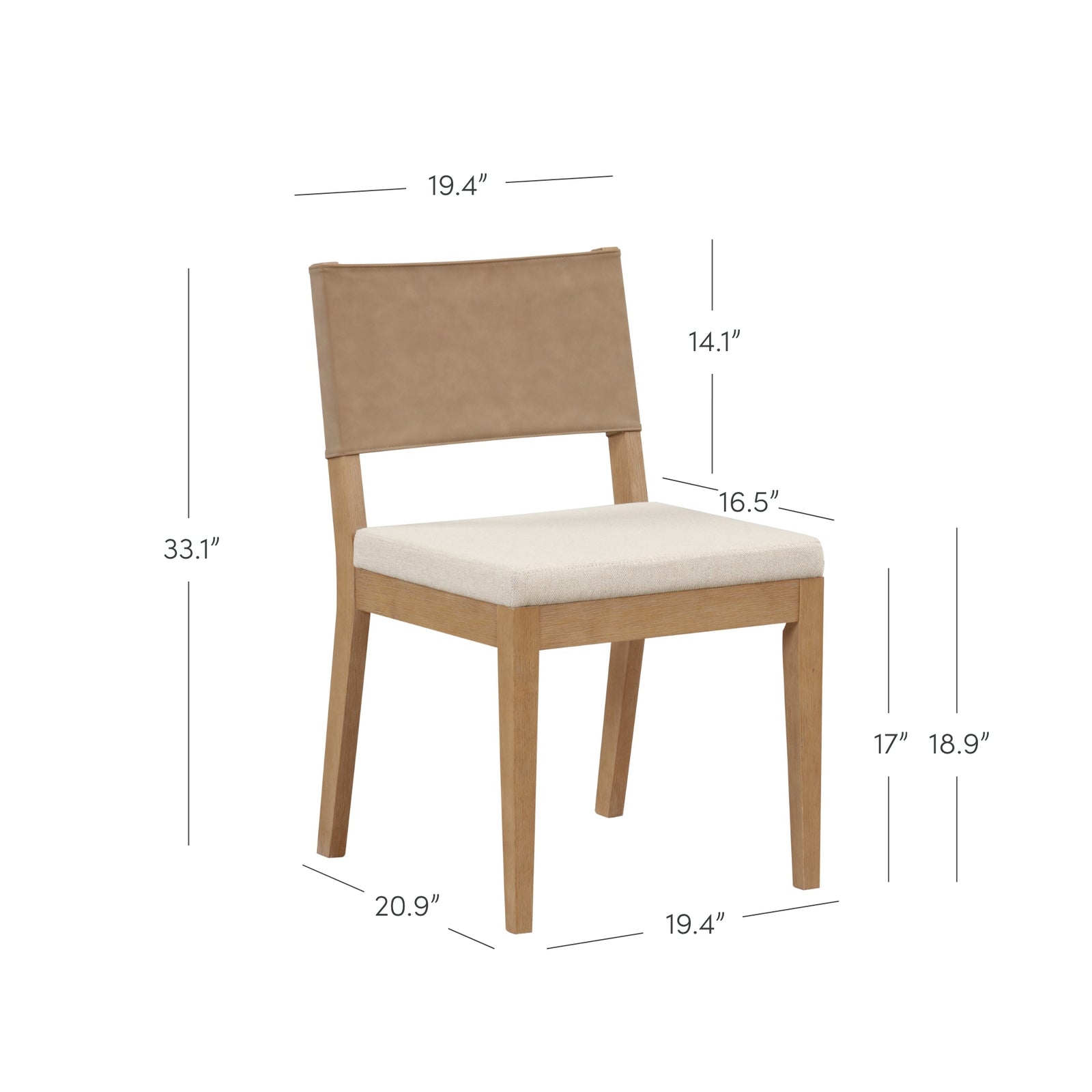 Linus Wood & Faux Leather Set of 6 Dining Chairs | Nathan James