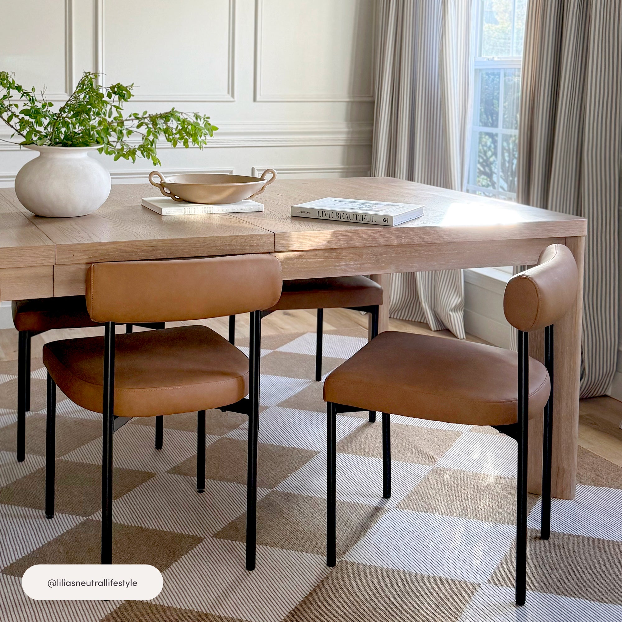 Dahlia Modern Brown Vegan Leather Dining Room Chair | Nathan James