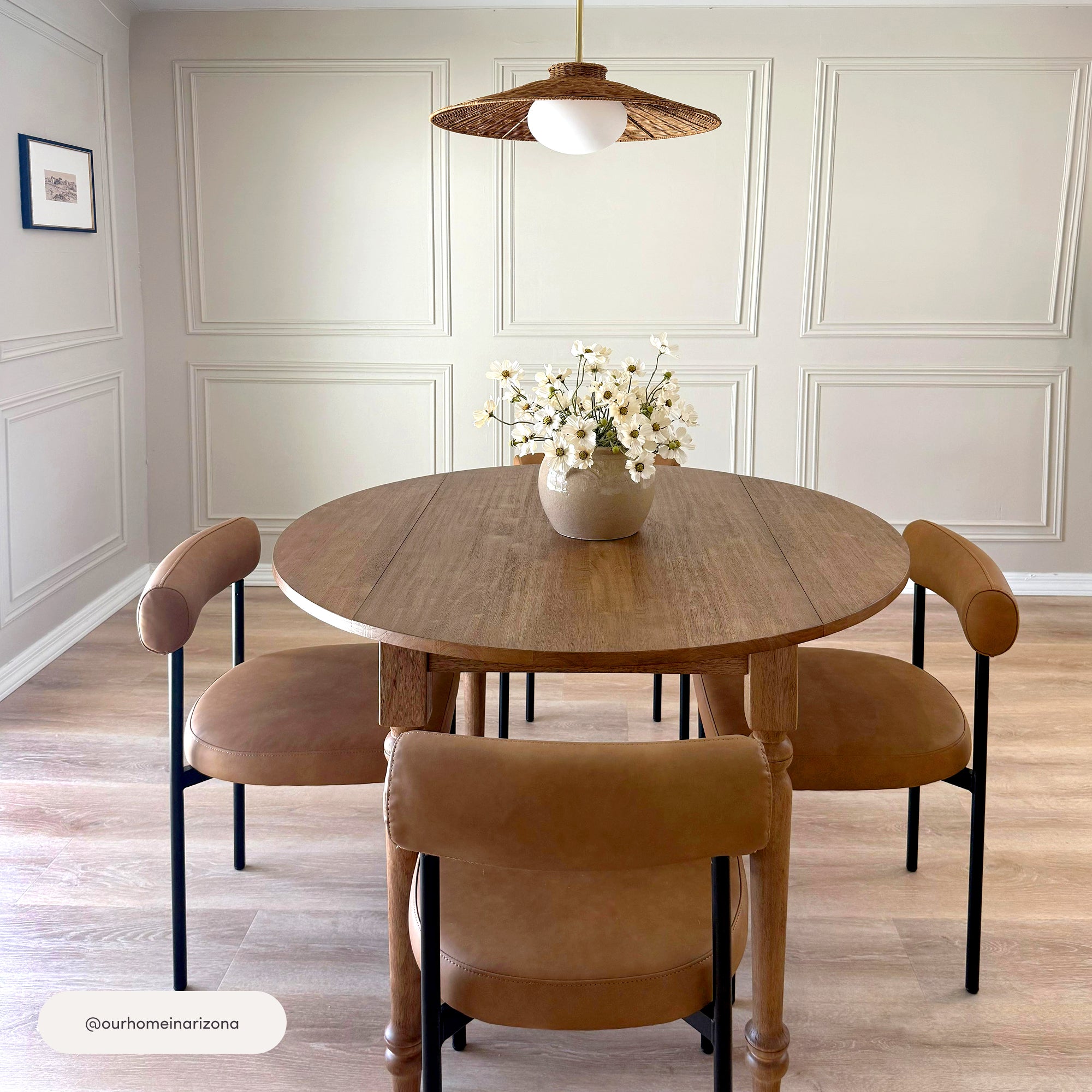 Dahlia Modern Brown Vegan Leather Dining Room Chair | Nathan James