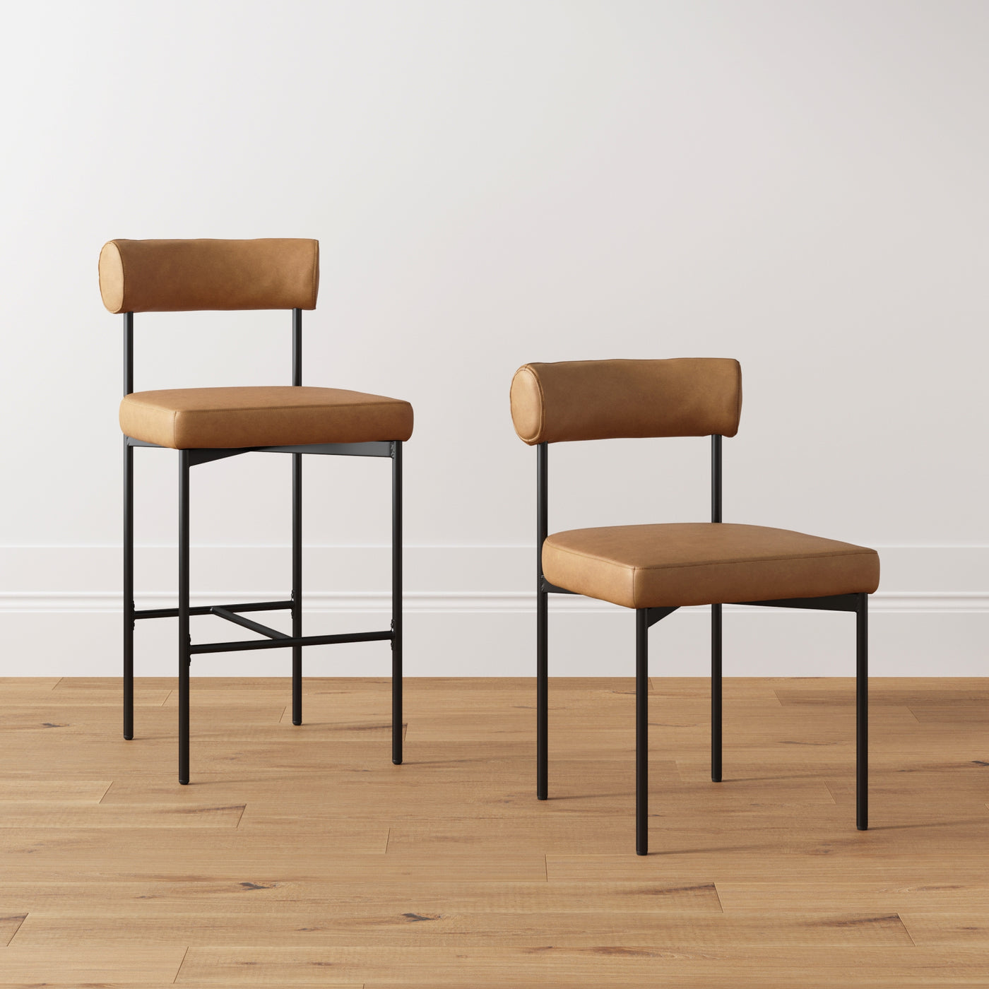 Dahlia Set of 6 Faux Leather Modern Dining Chairs | Nathan James