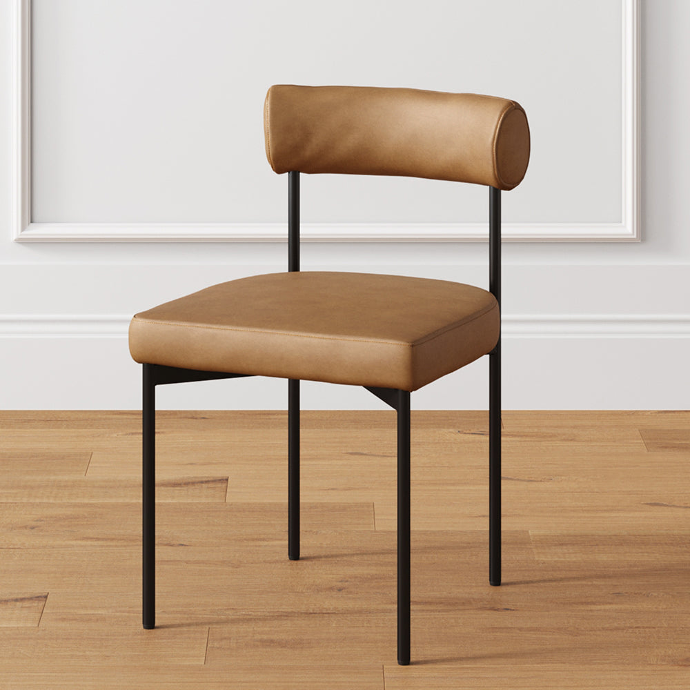 Dahlia Modern Brown Vegan Leather Dining Room Chair | Nathan James