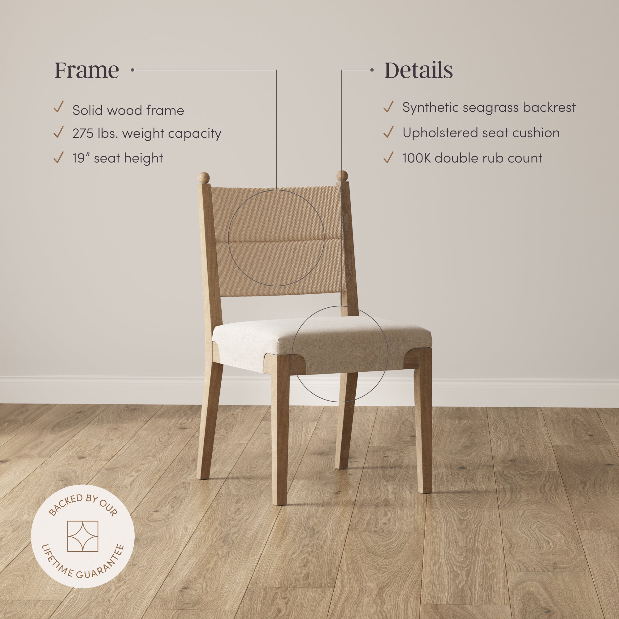 Boho Natural Flax & Seagrass Dining Chair (Set of 6) - Nathan James