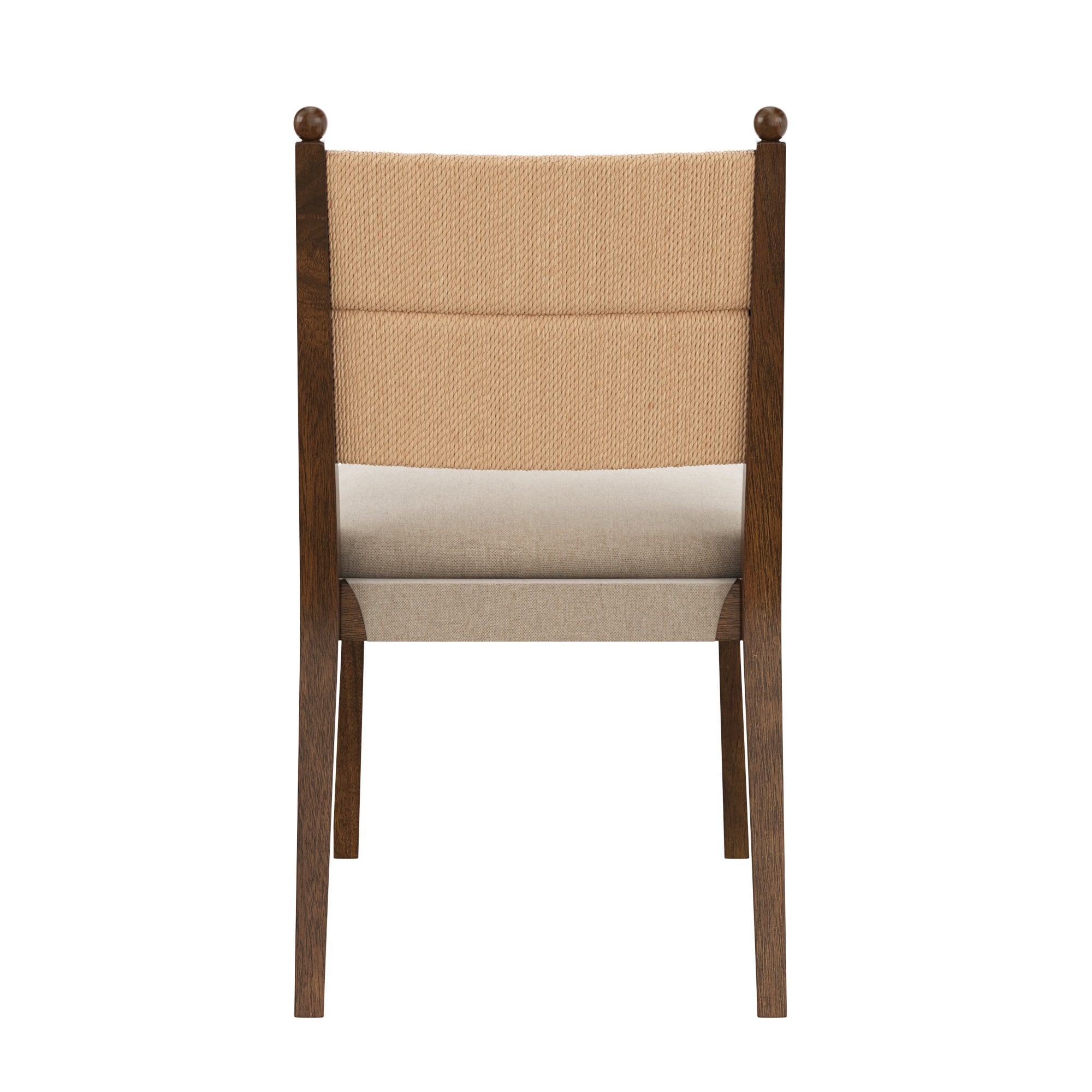 Modern Seagrass Dining Chair Upholstered Flax Dark Brown (Set of 4) - Nathan James