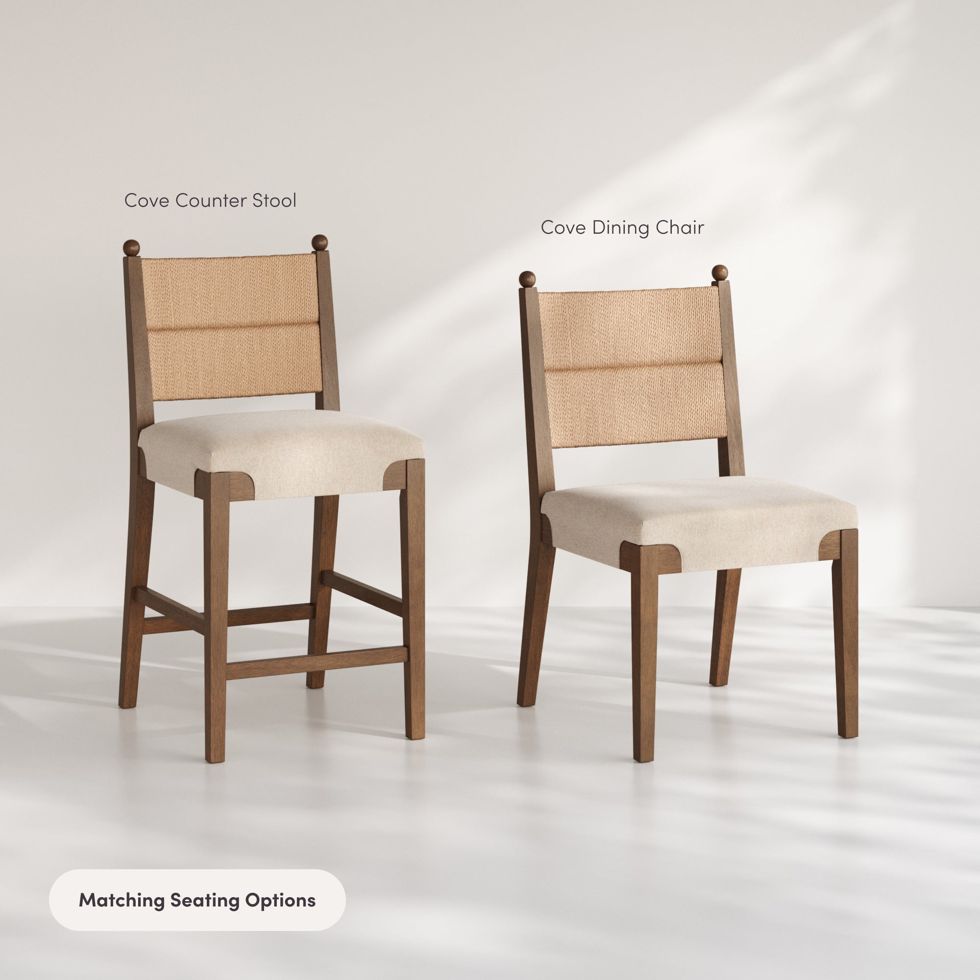 Modern Seagrass Dining Chair Upholstered Flax Dark Brown (Set of 4) - Nathan James