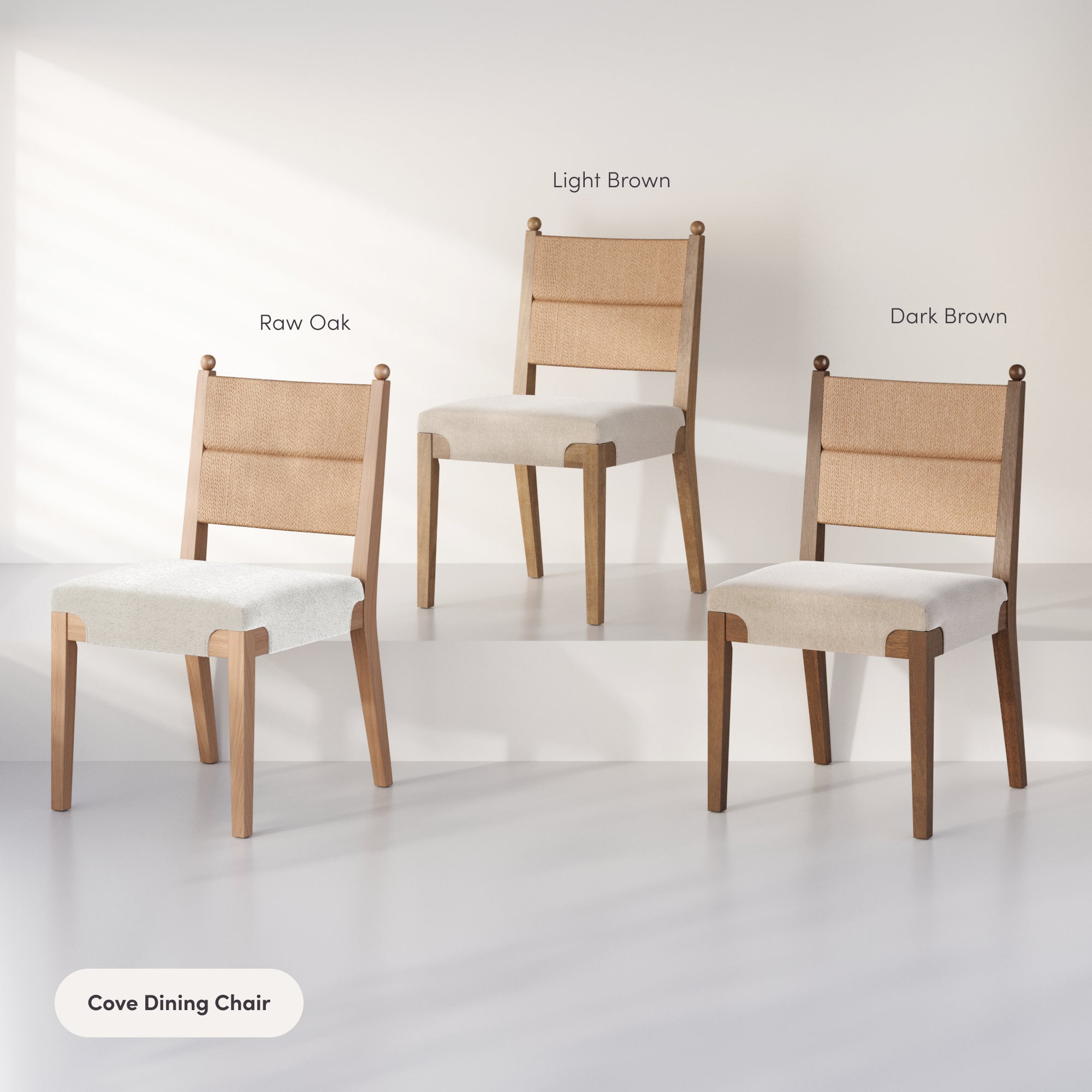 Modern Seagrass Dining Chair Upholstered Flax Dark Brown (Set of 4) - Nathan James